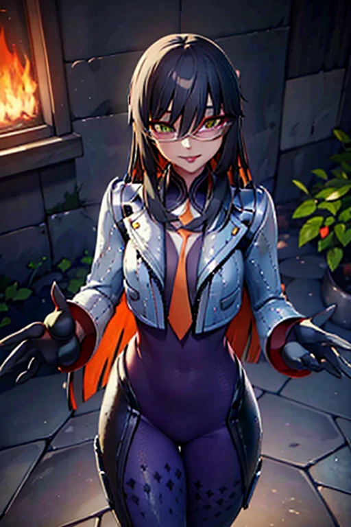 countess Daraku, long hair, glasses, gloves, pants, smile, trench coats
BREAK looking at viewer,
BREAK outdoors,
BREAK (masterpiece:1.2), best quality, high resolution, unity 8k wallpaper, (illustration:0.8), (beautiful detailed eyes:1.6), extremely detailed face, perfect lighting, extremely detailed CG, (perfect hands, perfect anatomy)