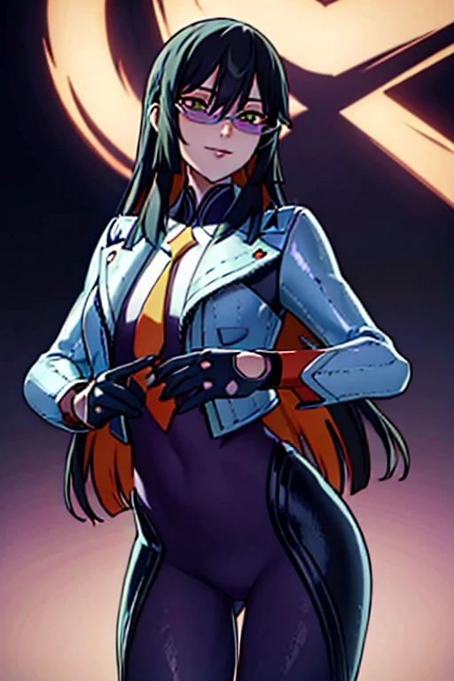 countess Daraku, long hair, glasses, gloves, pants, smile,
BREAK looking at viewer,
BREAK outdoors,
BREAK (masterpiece:1.2), best quality, high resolution, unity 8k wallpaper, (illustration:0.8), (beautiful detailed eyes:1.6), extremely detailed face, perfect lighting, extremely detailed CG, (perfect hands, perfect anatomy)
