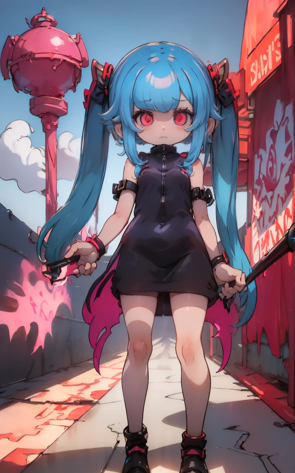 CG K ultrarrealista ,((de primera calidad、8K、32K、Obra maestra、nffsw:1.3)), (superfine illustration)、(super high resolution), (((cuerpo adulto))), (((1 chica en))), ((( bob de pelo corto ))), 25 year old cyberpunk gladiator with perfect body, Hombreras con espinas de metal., Gladiadores in Brooklyn, (( bob de pelo corto )), Camiseta del equipo de rugby rota, Casi desnudo al estilo urbano salvaje de Simon Bisley, pelo rubio corto, ropa minima, Metallic protection on the left arm with complex graphics....., Rojo oscuro con estrellas blancas y rayas azules y blancas., armadura, Lleno de puntas y remaches., Tatuaje de veneno (((Imagen desde la rodilla hacia arriba))), pelo rubio blanco corto, En el fondo、 There is a wall with an intricate design painted by Shepard Fairey.....