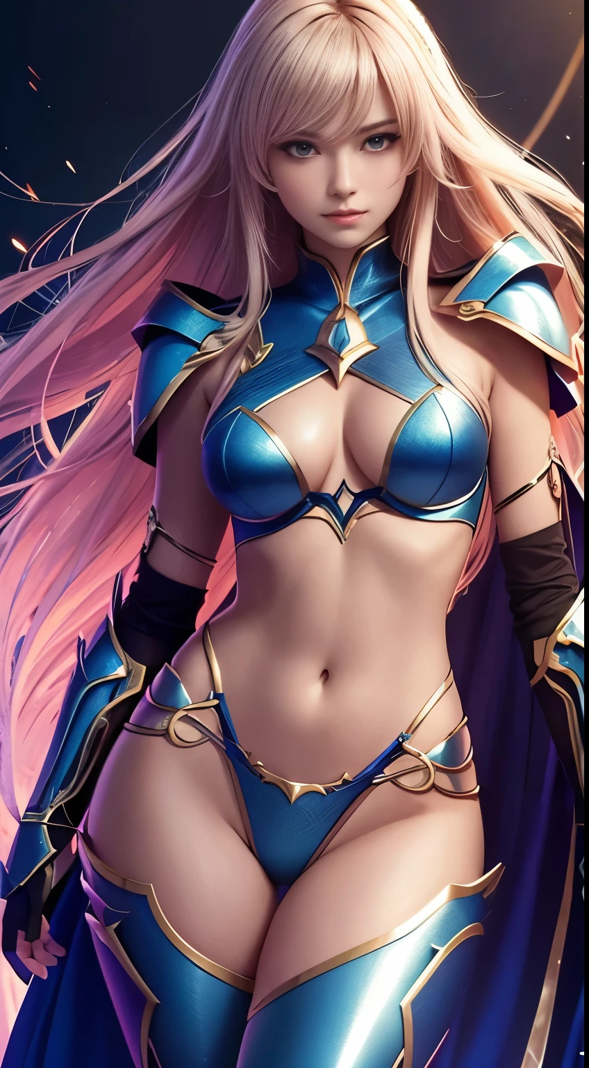 Ultra-high saturation(tmasterpiece), fully body photo,(best qualtiy), (1girll), Wearing shiny gold armor, Sexy lingerie type armor,Expose your chest,Expose the waistline,Exposing thighs,cool-pose, Saint Seiya Armor, messy hair,high detal, Anime style, Cinematic lighting, Sparkle, god light, Ray traching, filmgrain, hyper HD, textureskin, super detailing, Anatomical correct, A high resolution,Ultra-high saturation,hight contrast,High-gloss armor,Smooth skin,An insidious sneer,realisticlying,(tmasterpiece,top Quority,best qualtiy,offcial art,Beauty and aesthetics:1.2),The is very detailed,s fractal art,Extremely colorful,full-body portraits, stunningly beautiful, dynamicposes, delicated face, Vivid eyes,