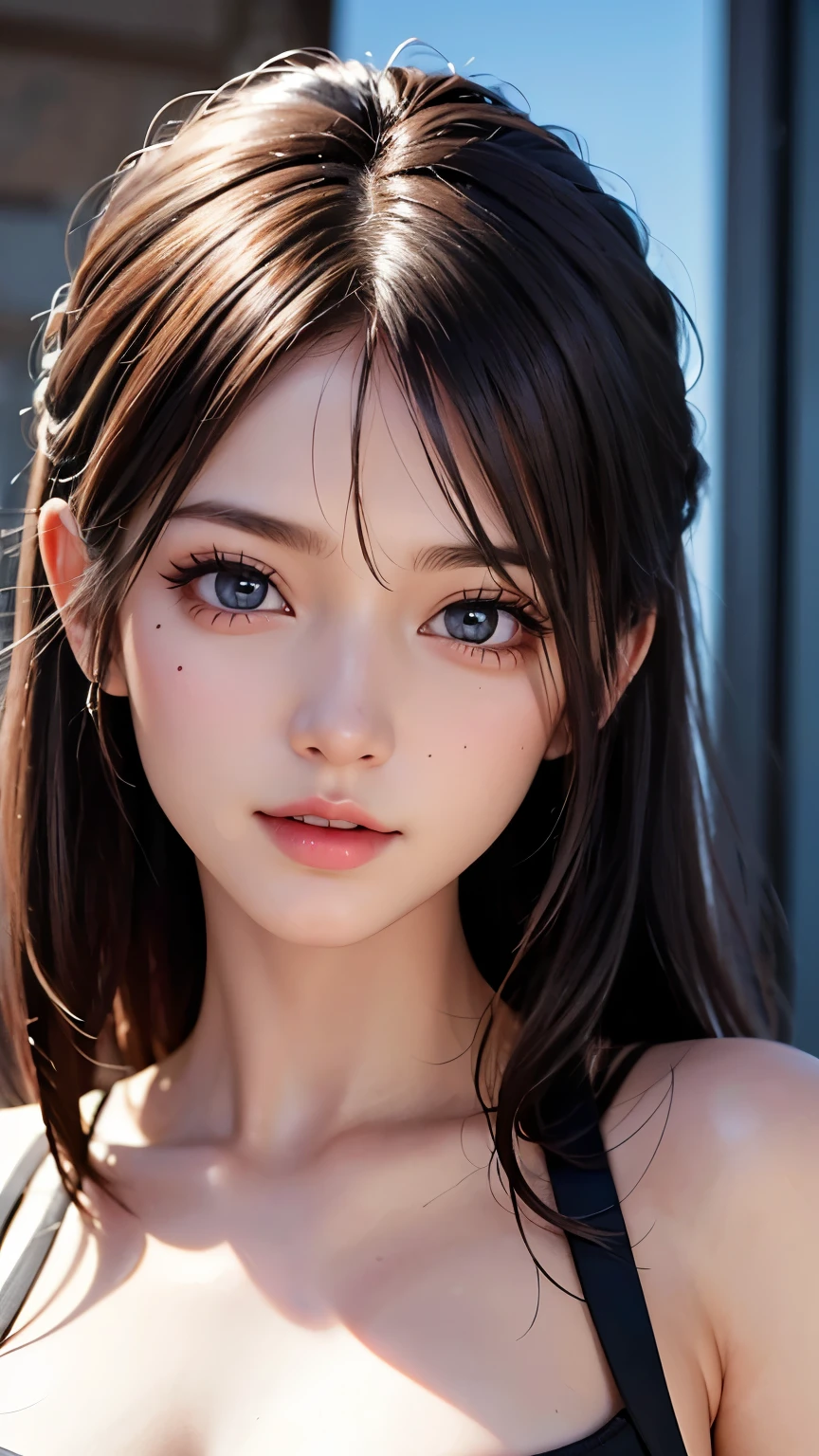 Office Culture，Image gallery，Upper body close-up，A girl who dresses very conservatively，She is the most beautiful girl here，The picture is very realistic，（Very detailed），Add details，再Add details，（Extremely realistic skin texture），Increases skin texture，The sun shines，，The picture became more three-dimensional..，Hair Enhancements。