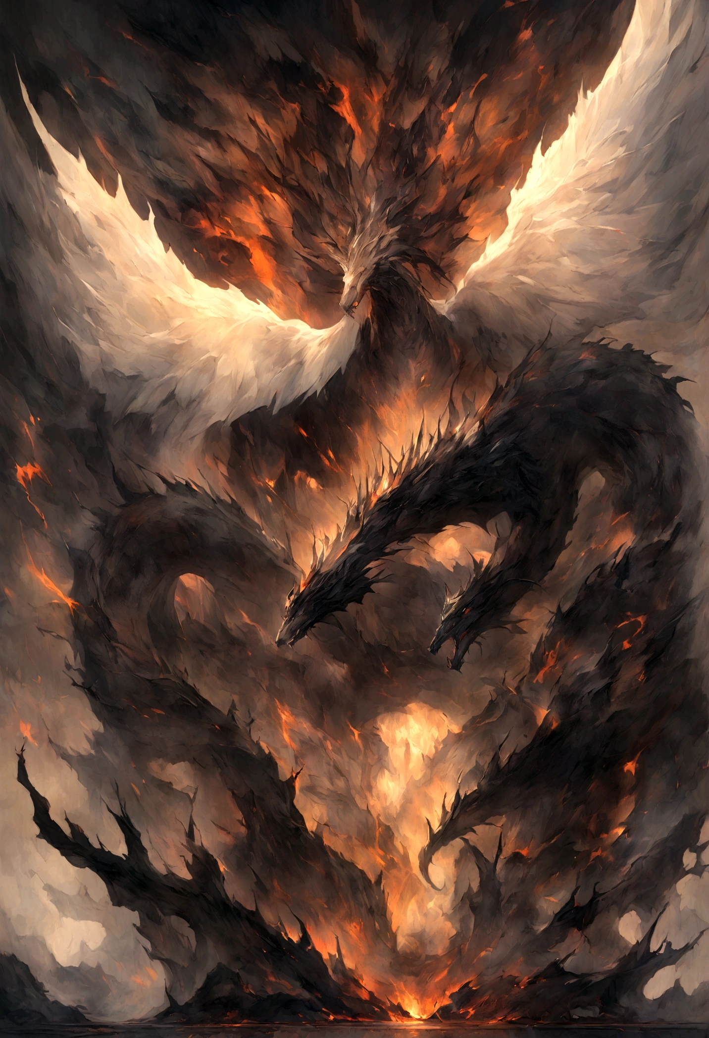 Capture the essence of eternal chaos and impending doom in this masterful graphite rendering by the renowned artist. "Inferno's Majesty: The Malevolent Dragon" is a visual symphony of darkness and despair, a haunting portrayal of a world on the brink of destruction.
The heart of the composition is the malevolent dragon, a creature of unfathomable power and malevolence. Its sinewy body coils like a stormy tempest, every graphite stroke emphasizing its strength and dominance. The dragon's eyes burn with an otherworldly fire, a sinister glow that pierces the very soul of those who dare to meet its gaze. Its teeth, sharp as obsidian blades, drip with a venomous anticipation.
As the dragon rears back, its colossal wings unfurl like the tattered remnants of a fallen kingdom, casting an ominous shadow over the scorched earth below. The skies are choked with smoke and ash, a testament to the devastation that follows in its wake.
But amidst the chaos, a once-mighty citadel stands, now a crumbling bastion of resistance against the dragon's reign of terror. Flames lick at its walls, devouring the grandeur that once defined this majestic fortress. The juxtaposition of the dragon's menacing presence and the fragile beauty of the burning citadel serves as a poignant reminder of the fragility of power and the inevitable march of time.
The artist's meticulous use of graphite allows for a stunning interplay of light and shadow, lending depth and texture to every stroke. The viewer is transported to a realm where fear and awe collide, where the sinister dance of the dragon and the flames is frozen in an eternal moment of chaos.
"Inferno's Majesty: The Malevolent Dragon" is more than a mere artwork; it is an experience that beckons the audience to contemplate the eternal struggle between destruction and resilience, power and vulnerability. The artist's deft hand and keen eye have crafted a masterpiece that will forever haunt the viewer's imagination, a testament to the timeless a