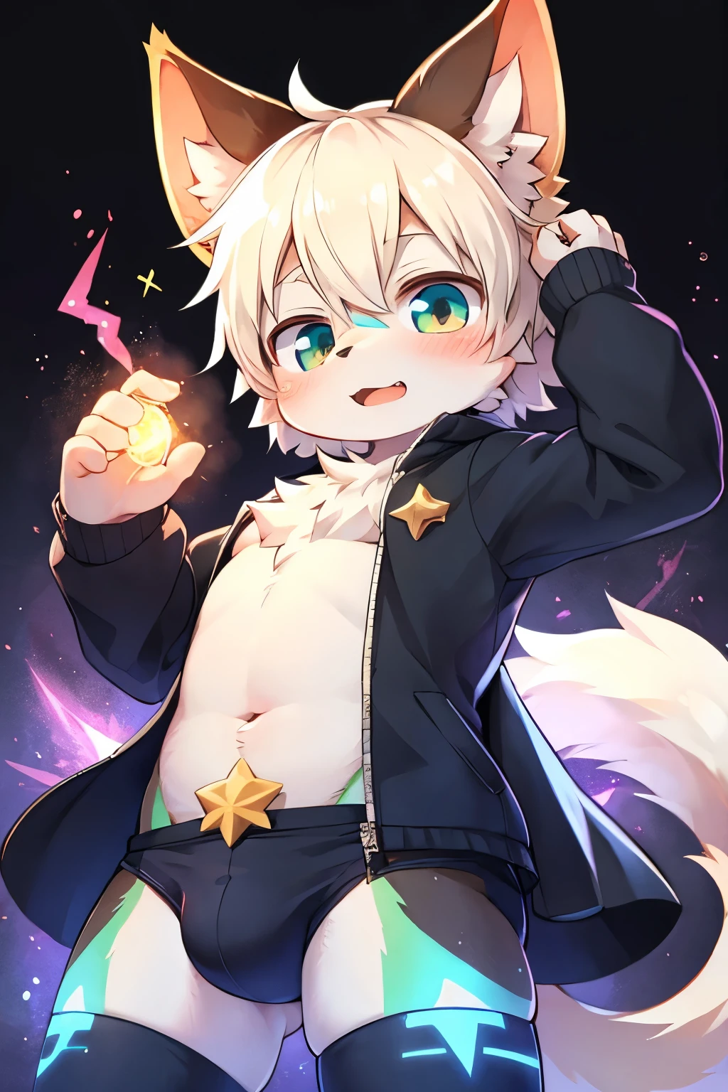Kemoshota, star slashing, magic, glowing tattoo