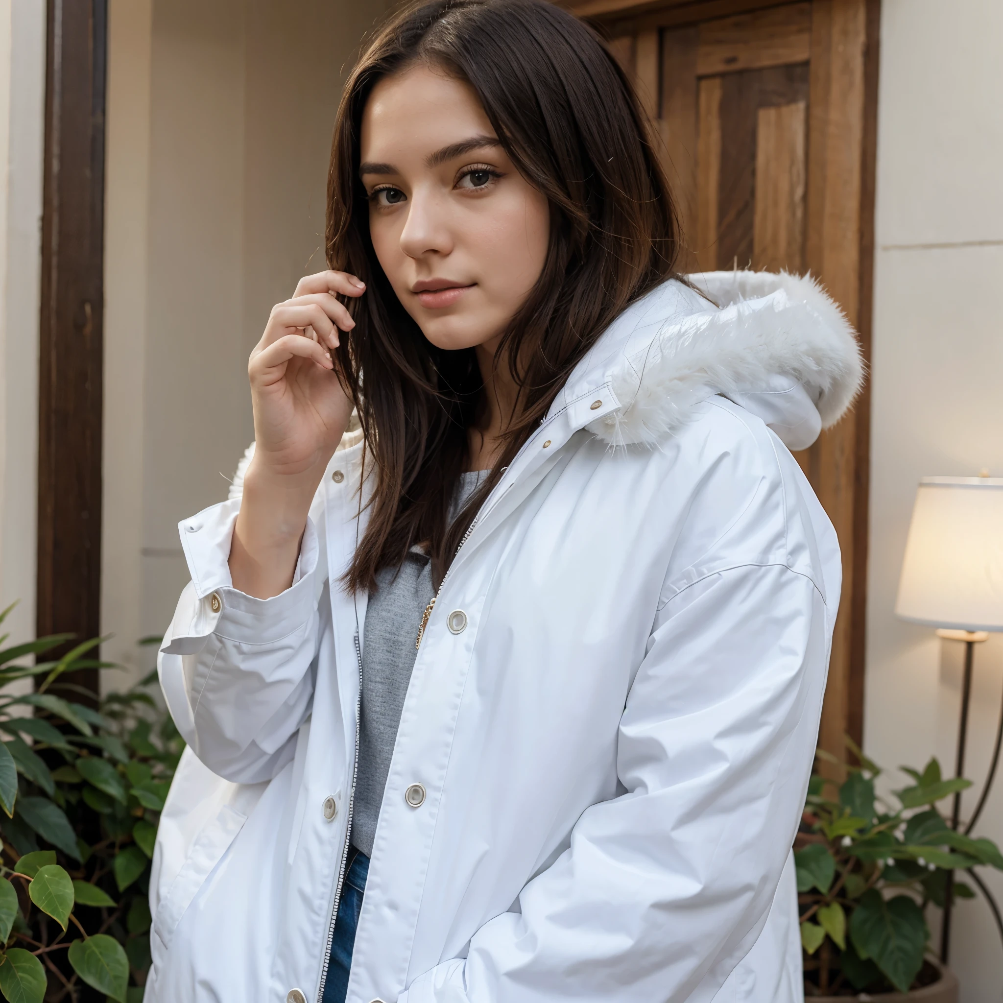 Girl White 17 Year old With Coat