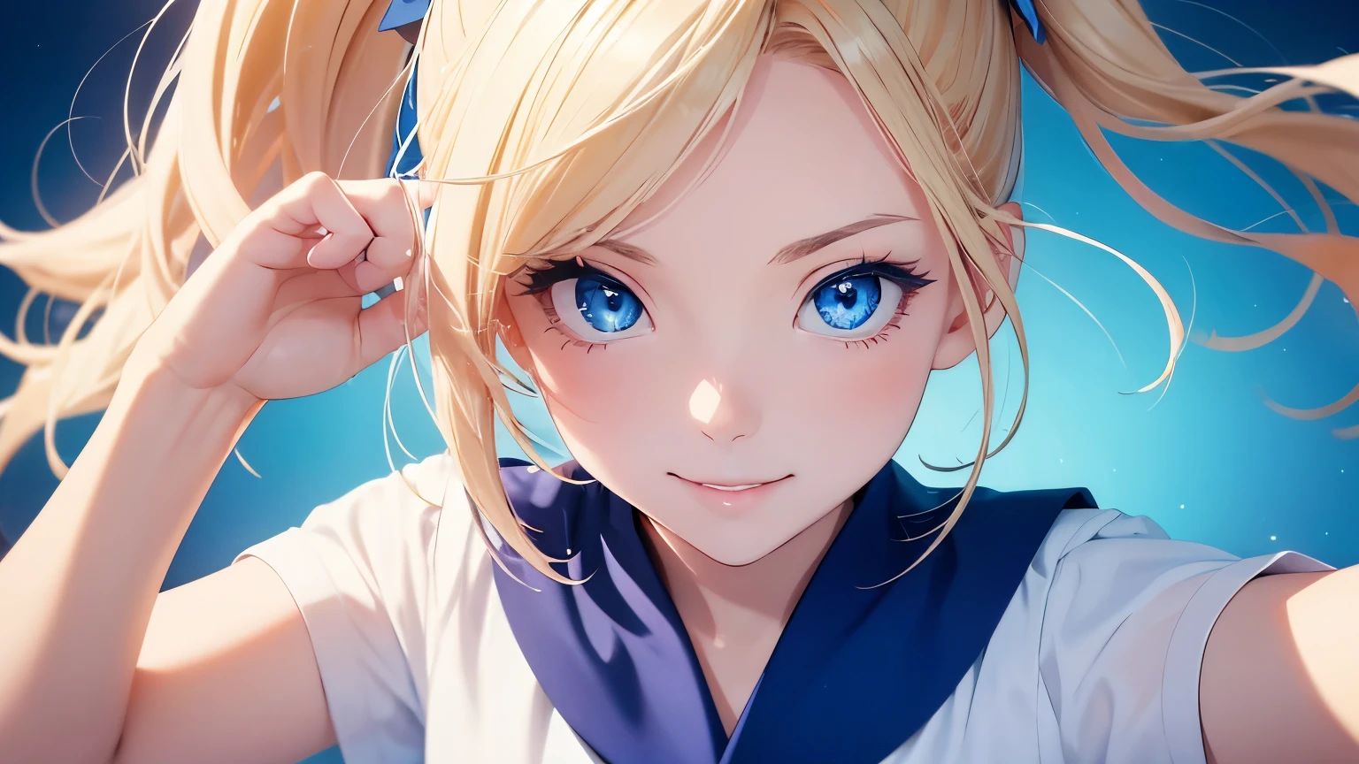 Positive Prompt:
A cute girl with blonde hair in a side ponytail, wearing a light blue sailor uniform. She has blue eyes and is very energetic, depicted in a full-body, jumping pose with a smile on her face. No background. Her face has delicate features and beautiful eyes. The girl is centered in the image.slant eyes big eyes open eyes looking at viewer Captivating Eye Reflections Meticulous Eyelash Details Blue Eyes,A beautiful woman with sparkling, detailed eyes.Focus on the eyes, making them detailed and realistic.
Negative Prompt:
Low quality, worst quality, strange body structure, weird body, terrible, ugly, sexual depiction, erotic expression, missing hands or feet, strange hands or fingers, weird hands or fingers, missing fingers.