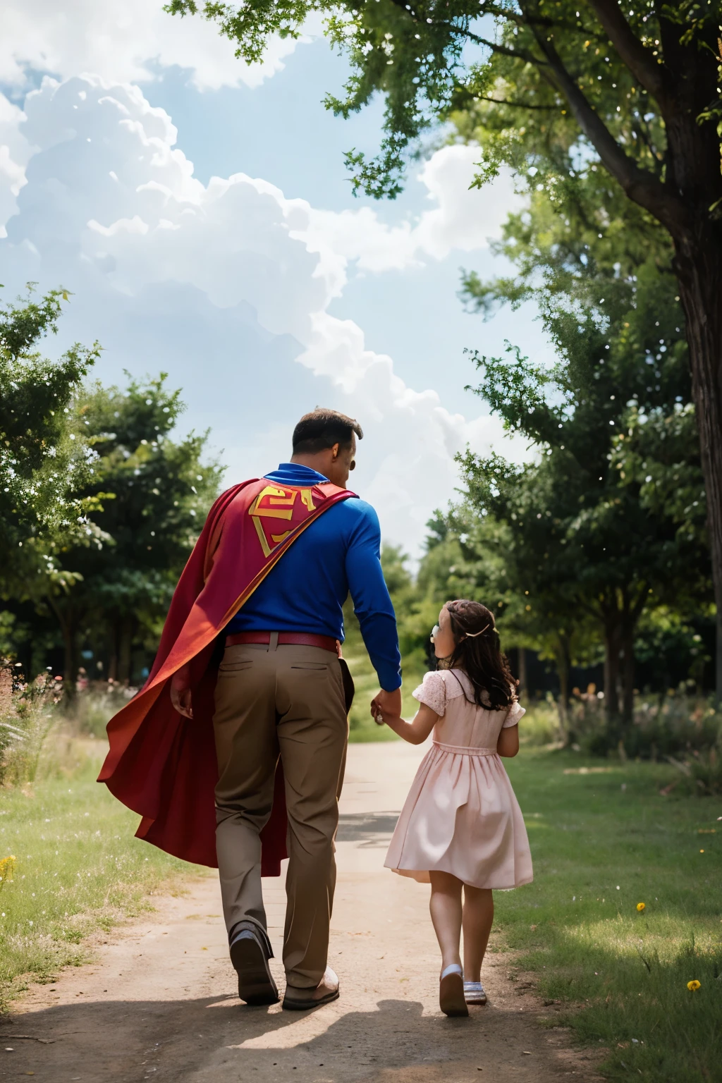 A super dad saving his princess 
