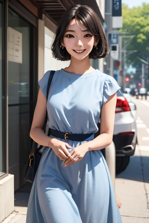 (masterpiece, highest quality)、The girl who showed up to meet up for a date、Cute smile、Summer Dresses、head to waste:1.8、