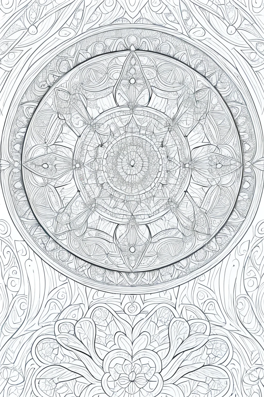 (Mandala Masterpiece, Pristine Line Art for Coloring)
1. Detailed and intricate Mandala design, crafted in a minimalist style for adult colorists.
2. A captivating Mandala image, void of any background, ideal for coloring enthusiasts seeking a challenges.
3. Cool and soothing Mandala coloring pages, featuring vector lines reminiscent of a coloring book art style, perfect for relaxation and mindfulness.
4. (Masterpiece, High Quality) A stunning Mandala image, meticulously crafted for adult coloring, presented in 8k resolution.
5. Arabic ratio 9:11, Vector art styled Mandala