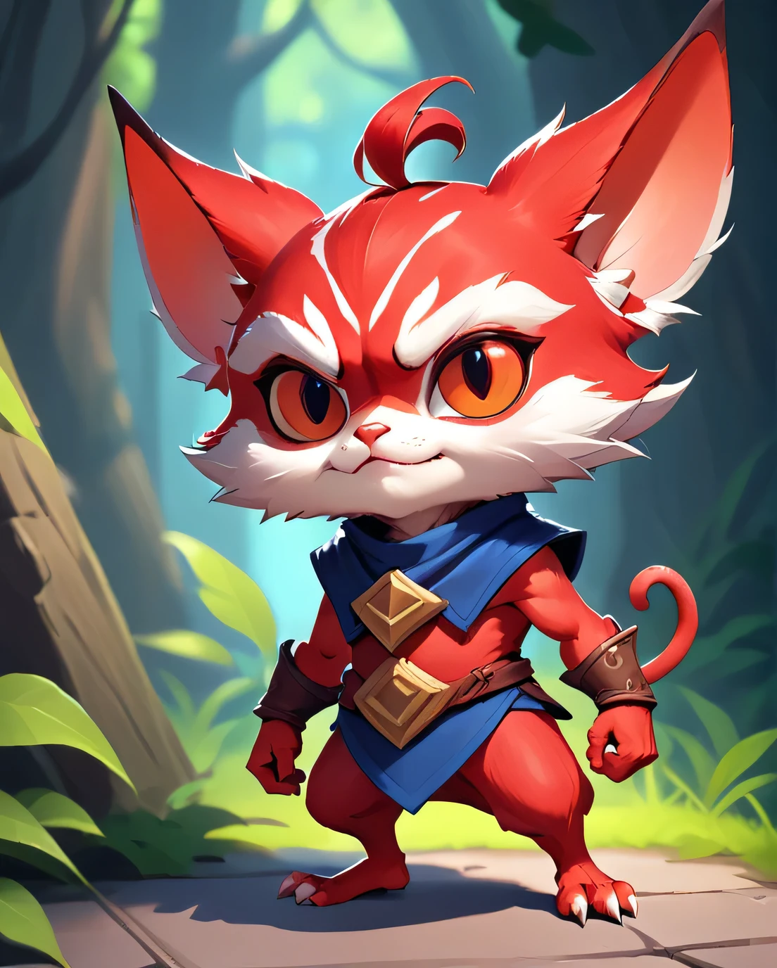 score_9, score_8_up, score_7_up, score_6_up, score_5_up, score_4_up, red yordle male a dubious little creature getting up to mischief,cute,pretty,***rdles,slender,thin,soldier outfit,red body,feral,canine