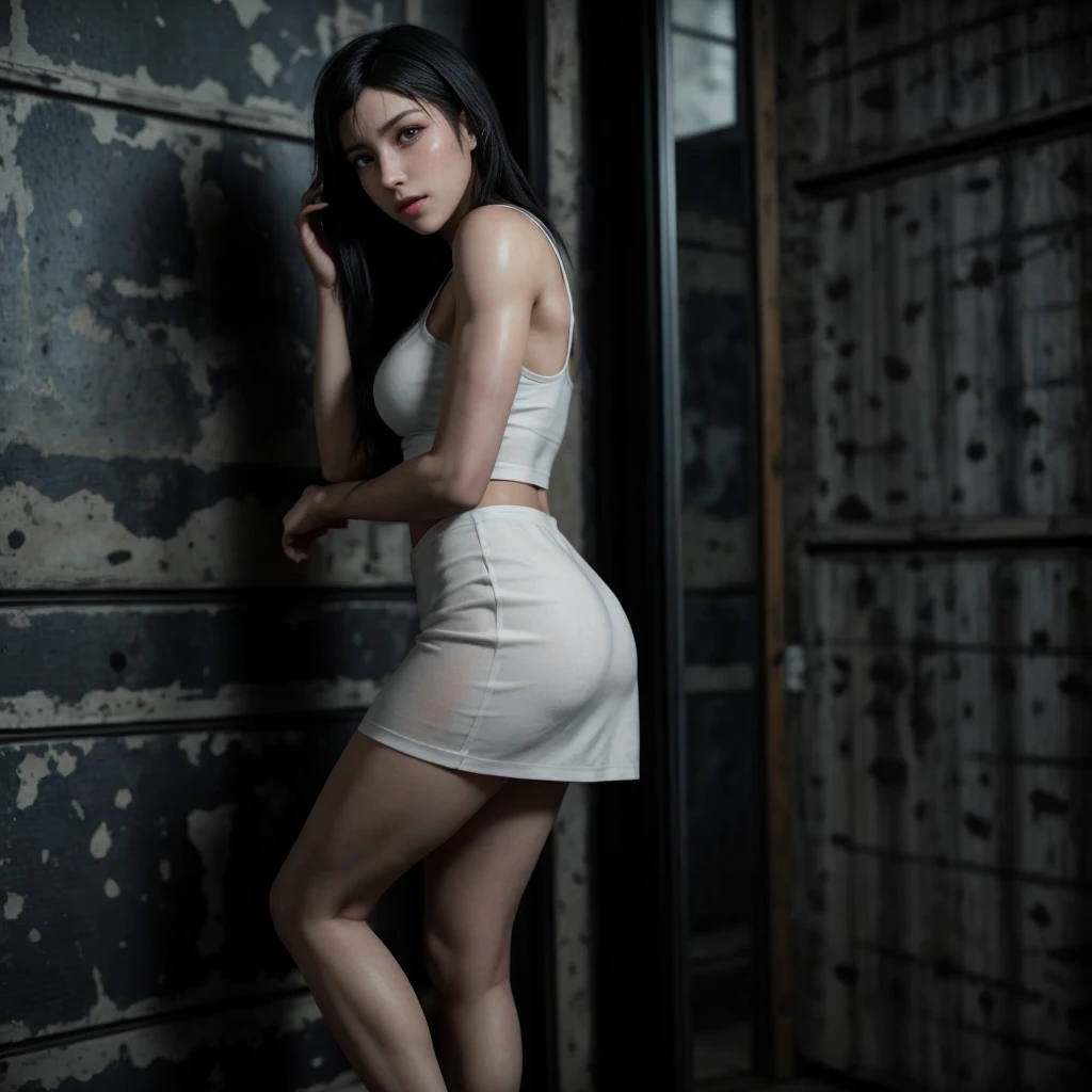 Tifa lockhart, (best quality,ultra-detailed,Realistic:1.37),beautiful detailed face,Perfect symmetry,perfectly shaped body,Perfect makeup,vivid colors,studio lighting