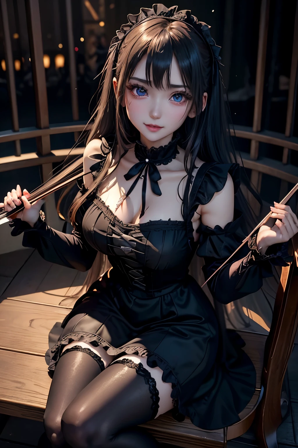 ハードDark Gothicメイク、Deep Night Sky、Horror、Black dark eyeshadow、sad、Good skin radiance、Dark Gothicメイク、Dark smile、palace、24-years-old、Embarrassed look、Dark Gothic、Obscene language、highest quality、Drunk face、紫のMaid clothes、Mysterious、Noble、sexy、Loving smile、Right blue eye, Left eye is red、Platform Heel Shoes、Heavy makeup、Gothic ta Clothing、Silver Hair、Long Hair Straight Hair、Cute Gothic Loliress、Beautiful Face、elegant features、Fascinating face、Stained glassが背景、Chest glistening with sweat、The room is dark、gothic long dress、Bell Sleeves、Wizard Sleeve、Decadent look、Sexually excited expression、Glossy thighs wet with water、Thighs that are wet and shiny with oil、Background of a room full of roses、The embroidery is pink、The dress has pink embroidery、Thigh-high socks、Knee-high socks、Gentle expression、Dark black eyeshadow、Stained glassと薔薇背景、Female Duo、Female couple、dark church background、Stained glass、Black metal world、Dark Castle、Slender body、gothic long dress、Maid clothes、Victorian dresses、Her thighs glisten with sweat、My body is wet and shiny、Lots of glitter on the thighs、My thighs are sticky from sweating、Sweat glistens on the thighs, The whole body is sweaty and shiny、Quite sweaty、My thighs are sweaty、My thighs are so wet、My thighs are shining with sweat、A lot of sweat glistens all over the body、Small breasts、Orchestra StageStage、Dynamic Angle、sitting on a gothic chair、Play the violin gracefully、With a violin、Press the violin strings、violinist、orchestra performance、Thin thighs、slender、Violin body and strings、Sit on a chair、pantyhose、Hime cut straight hair、