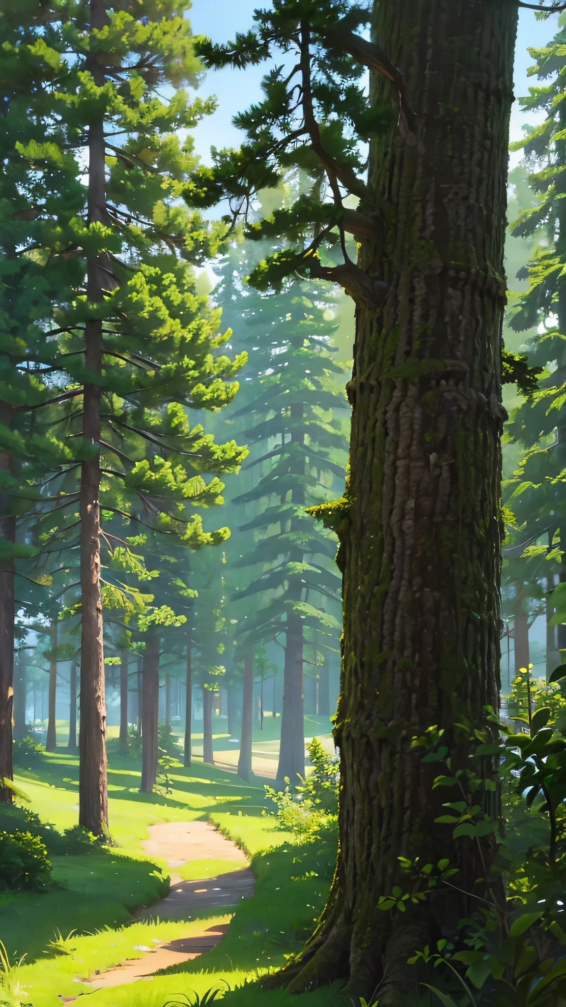 Green pine trees, HD 4K