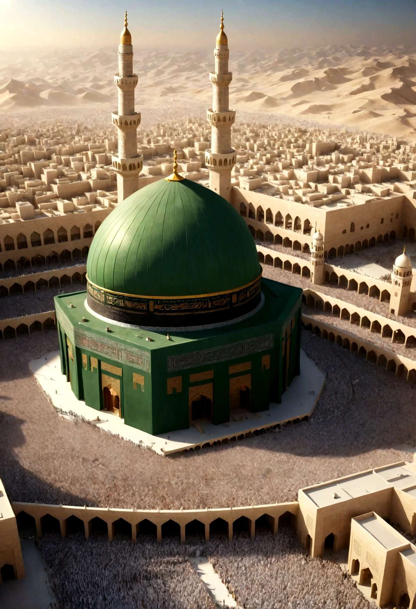 Animation or illustration of Imam Mahdi appearing in Mecca