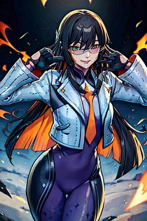 countess Daraku, long hair, glasses, gloves, pants, smile, trench coats
BREAK looking at viewer,
BREAK outdoors,
BREAK (masterpiece:1.2), best quality, high resolution, unity 8k wallpaper, (illustration:0.8), (beautiful detailed eyes:1.6), extremely detailed face, perfect lighting, extremely detailed CG, (perfect hands, perfect anatomy)