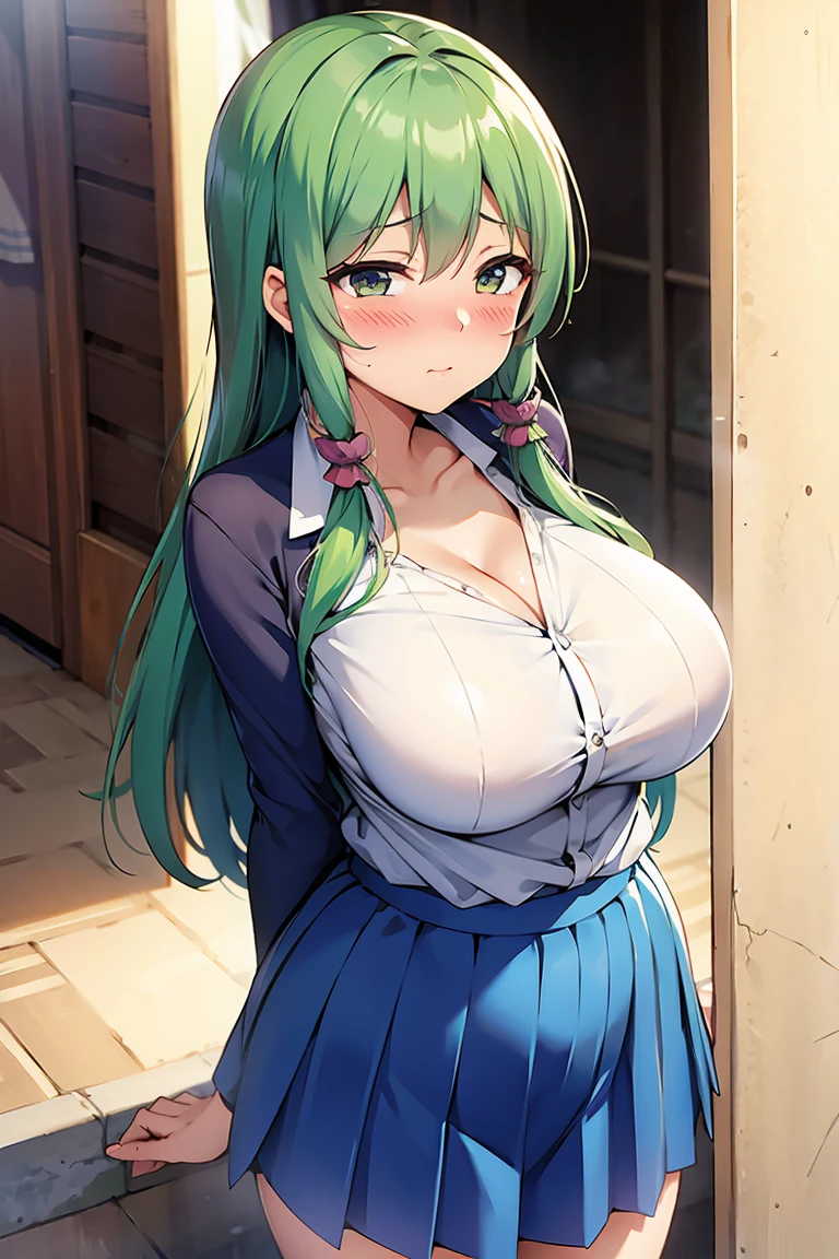 Sanae Kochiya　Big breasts Shy Blushing