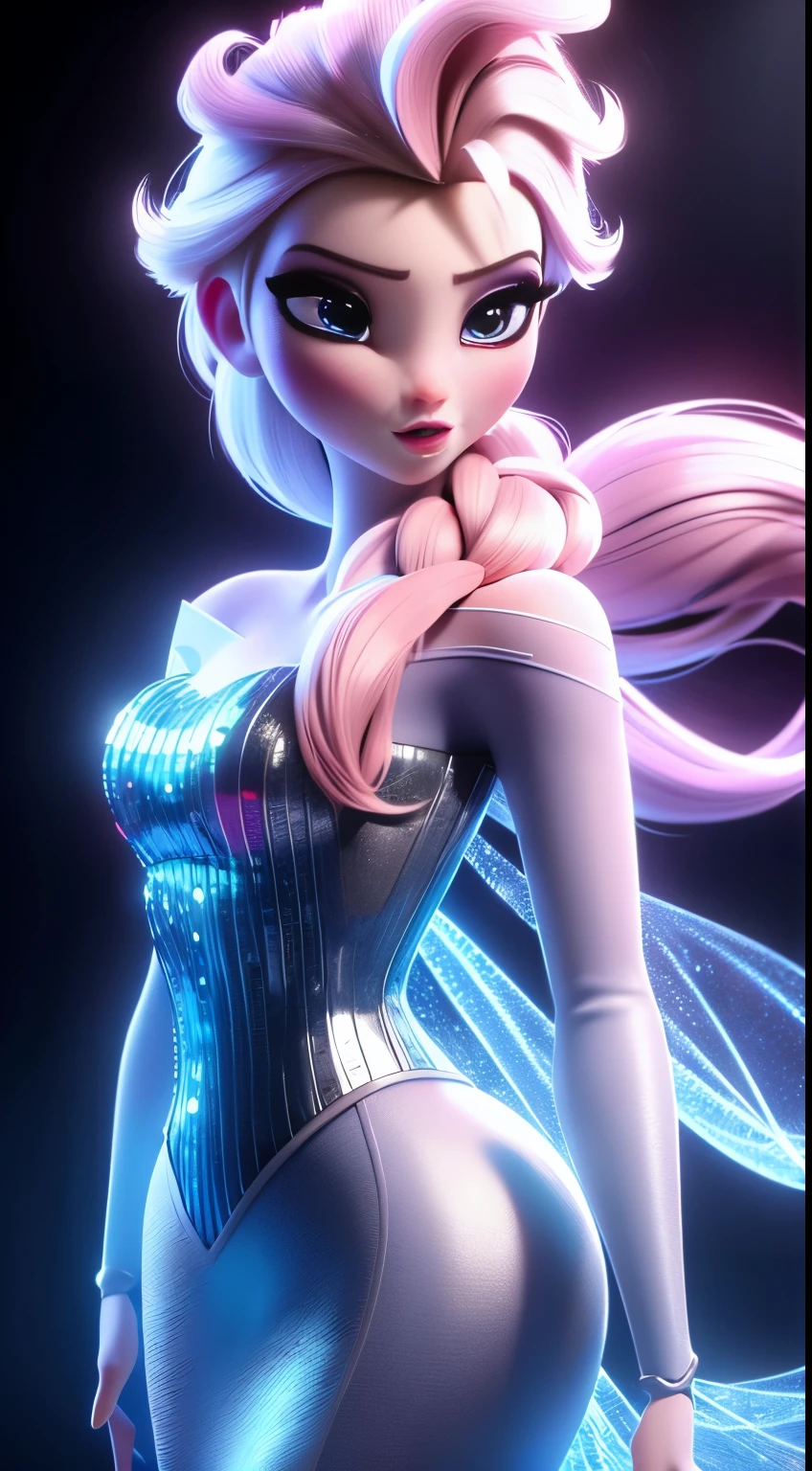 chica elfa (rose quartz SU-Elsa Frozen Disney Tinker waiFu mezclando modelos .) (ultra FUSION of white and pink hair) Fondo de pantalla CG Unity 8k altamente detallado, Tiro de estilo, Complejo, alto detalle, dramatic, Highest quality film still image, Muy detallado, obra maestra, mejor calidad, character design, Elsa, elsa de frozen,Pink Diamond Fusion (( estilo oscuro)), estilo de renderizado realista y ultra detallado, Luz natural, sharp character design, (enfoque duro, 8K), (((textura natural de la piel))), texturas 8K, Soft cinematic lighting, sala de luz de adobe, cuarto oscuro, hdr, sofisticado, Elegant, rico detalle, Sharp focus appearance) )), tonos calmantes, frenzy of details, Detalle intrincado, Super detail, bajo contraste, soft film lighting, colores apagados, Exposure Mix, hdr, Desteñir, 35mm, F/1.4, YO ASI, F 16, 25 sec.