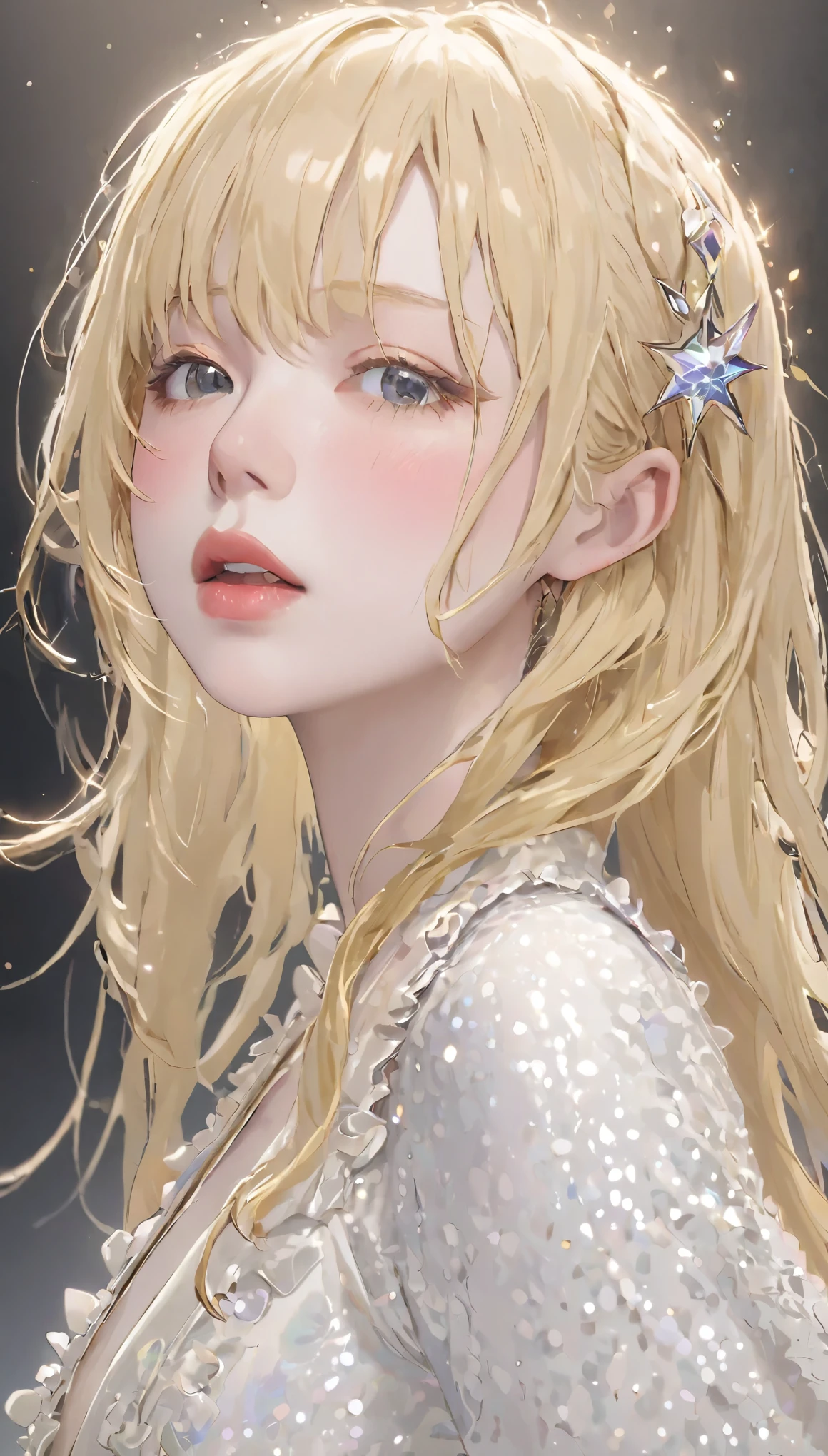 UHigh resolution, retina, masterpiece, Accurate, Anatomically correct, Textured skin, Very detailed, Attention to detail, high quality, 最high quality, High resolution, 1080p, High resolution, 4K, 8k, 16k), (Beautiful details, Beautiful lip detail, Very detailedな目と顔),(Beautiful Japanese Girl,pale, (A character that personifies thunder: 1.5), (((Blonde hair:1.5)))、((Sparkling white dress:1.5)))、(belly button)、(The thunder surrounds me:1.5),(Private Server), (Exposing Skin),(Background is cloudy 1.5).(((from the front:1.5)))、(Straight ahead: 1.5)、(((Kneel:1.5)))、