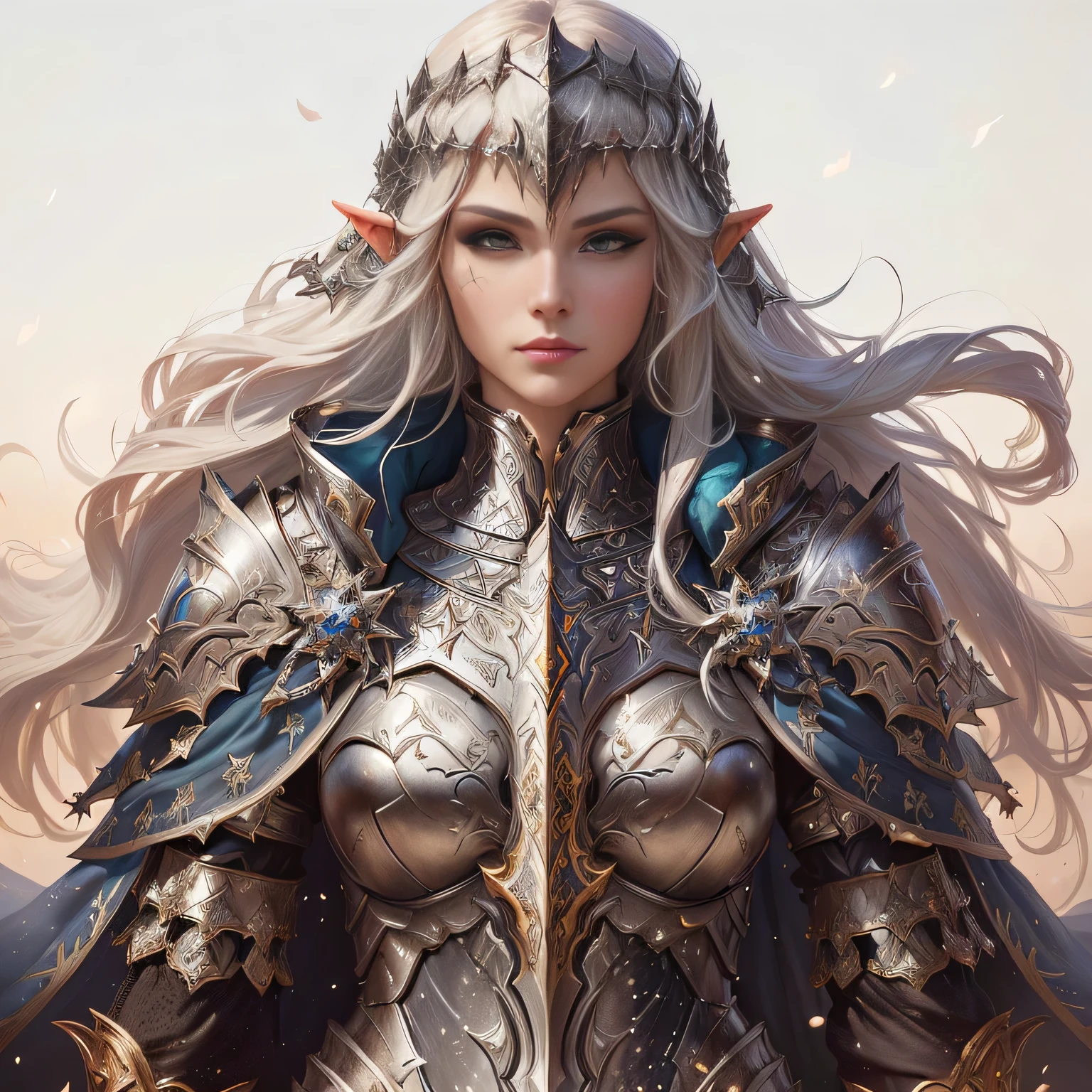 um close de uma mulher de armadura com uma espada, retrato cavaleiro feminino, arte de fantasia detalhada, arte de personagem impressionante, Epic fantasy art style hd, mulher paladina de fantasia, epic and exquisite character art, arte digital de fantasia detalhada, arte de fantasia de alta qualidade, Arte de fantasia em 4K, Epic fantasy digital art style, Epic fantasy art style, retrato de arte conceitual de fantasia, beautiful knight with visible elven ears