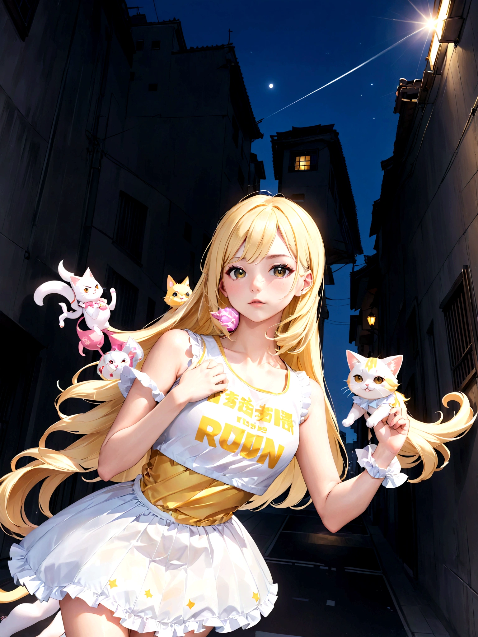 There is a woman taking pictures wearing a costume., Shikamimi, yellow nekomimi, Chiho, sakimichan, Cutcore, The motto is Teshirogi, run, nara michi, kemonomimi, E-girl, E-Women, Sakimi-chan, Shiny gold, Belle Delphine