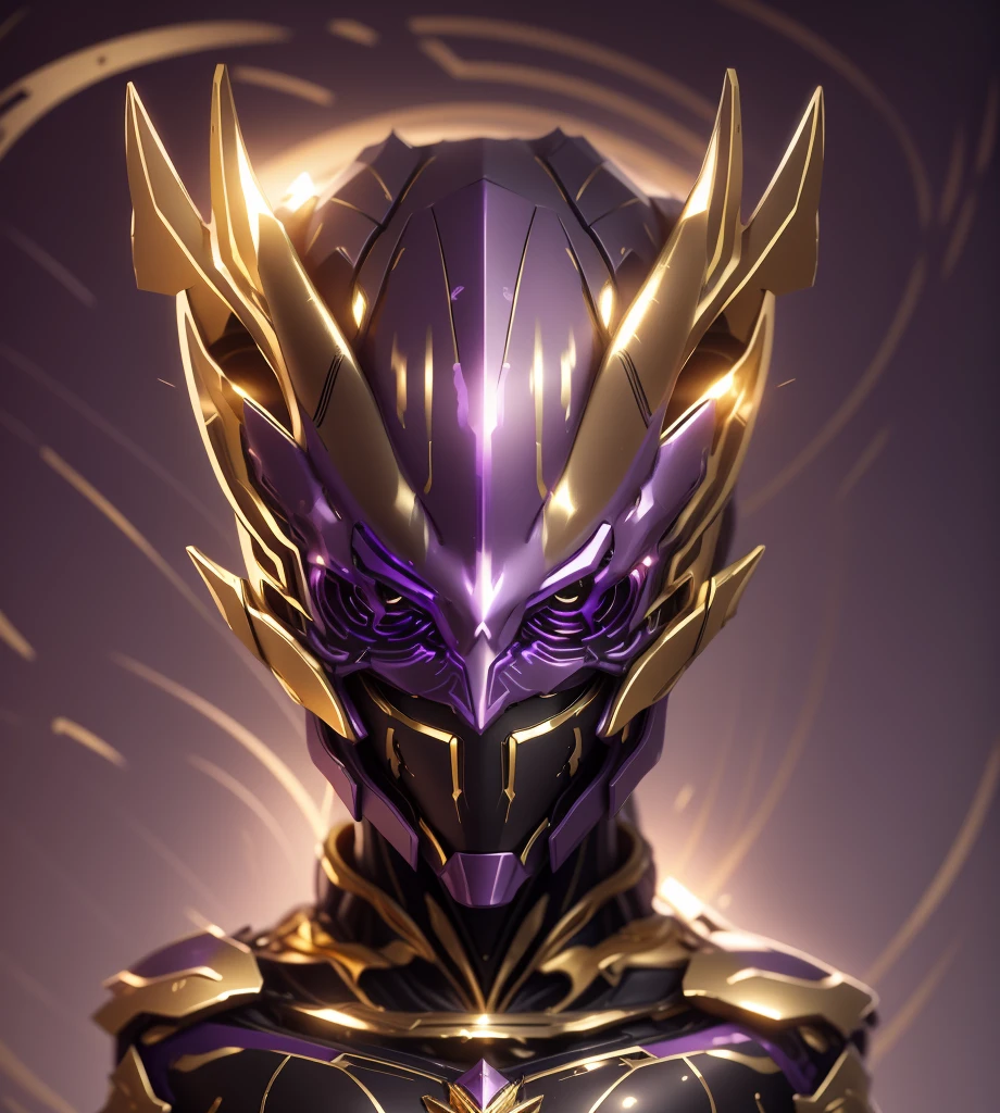 Make it more gorgeous,complex,It means reaching the highest level,The color changes to gold and purple,Some golden purple(Ensure its layering and armor texture,The box color is the main color,Add some purple for decoration)