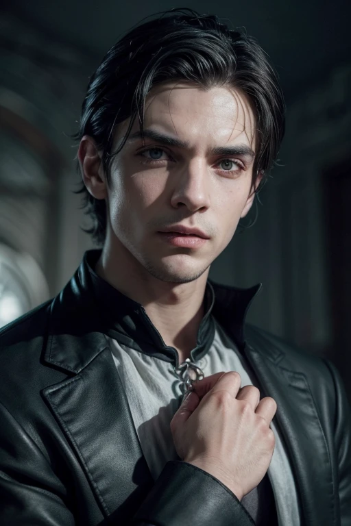 homem com copos arafado em uma capa preta e uma capa preta, retrato masculino de fantasia, handsome vampiro masculino, vampiro masculino, Paulo Atreides, Edmund Blair e Charlie Bowater, nobre elfo masculino em vestes pretas, retrato de Merlim, feiticeiro malvado, arsen lupin como paladino, lindo elfo masculino, foto de personagem de fantasia, como um personagem de fantasia medieval