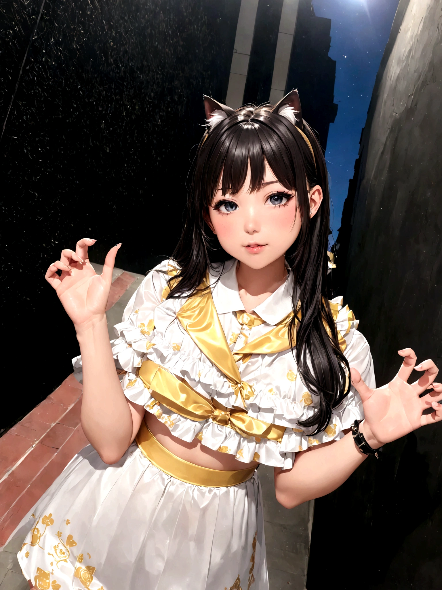 There is a woman taking pictures wearing a costume., Shikamimi, nekomimi, Chiho, sakimichan, Cutcore, The motto is Teshirogi, run, nara michi, kemonomimi, E-girl, E-Women, Sakimi-chan, Shiny gold, Belle Delphine
