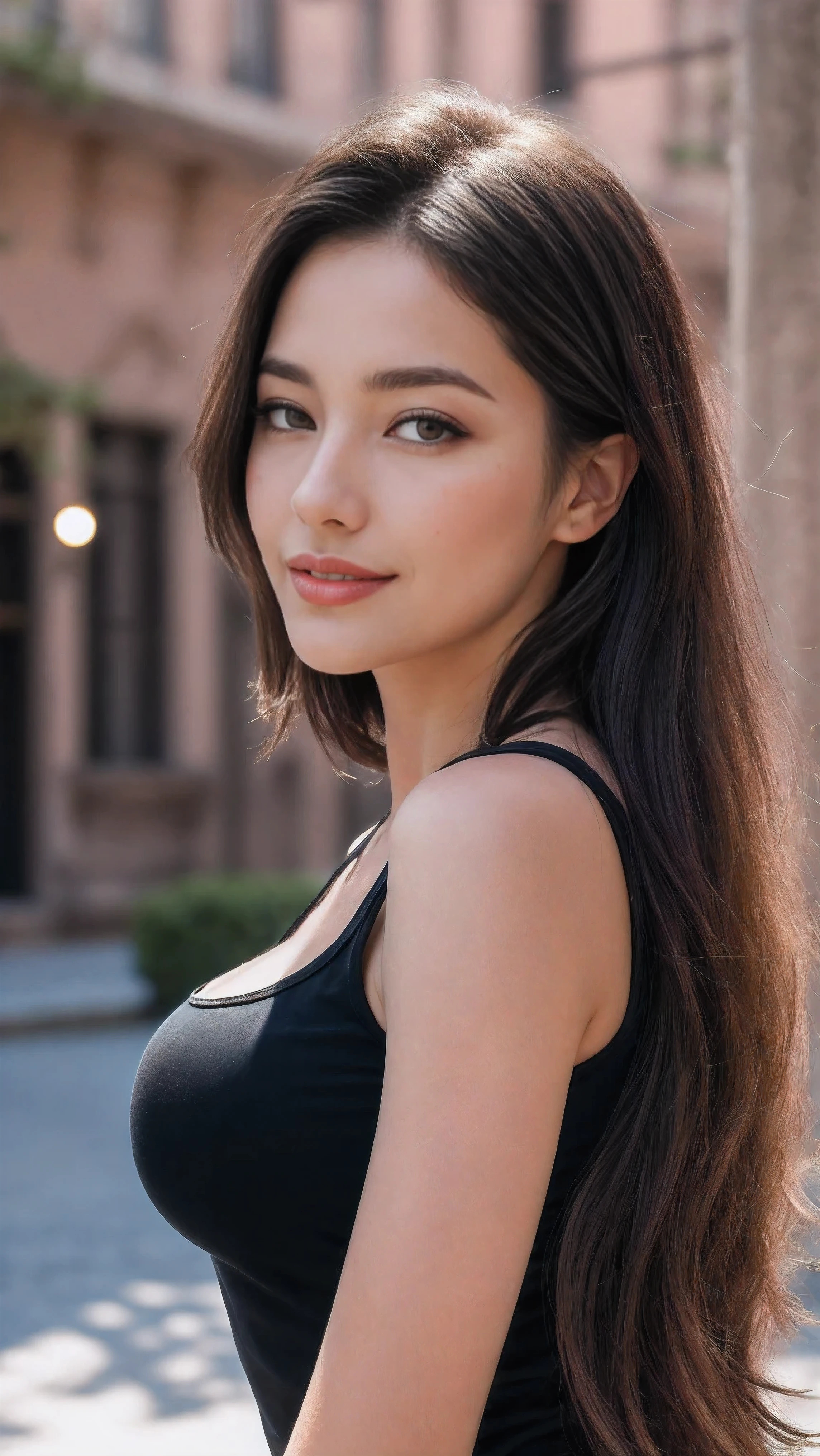 hyper realistic, black t-shirts, huge breasts, sexy breasts, fotografia ultra detalhada da mulher loira com olhos azuis, roupas curtas, com saia, mostrando corpo inteiro, sorridente, Tarde, profundidade de campo, courtyard, Hall da Fama, rosto bonito detalhado, bedroom scenery, postura corporal natural, professional photographie, captured with professional DSLR camera, trending on ArtStation, mil, Ultra Detalhado, ultra preciso detalhado, Medium bokeh illumination, surrealismo, Fundo de Thomas Kinkade, Urbano, Motor Ultra Unreal, WLOP, Pauline Voss, Pascal Quidault, Christian Scho b, Martina Fackova, intrincado, epics, sardas, peach fluff, detailed mascara