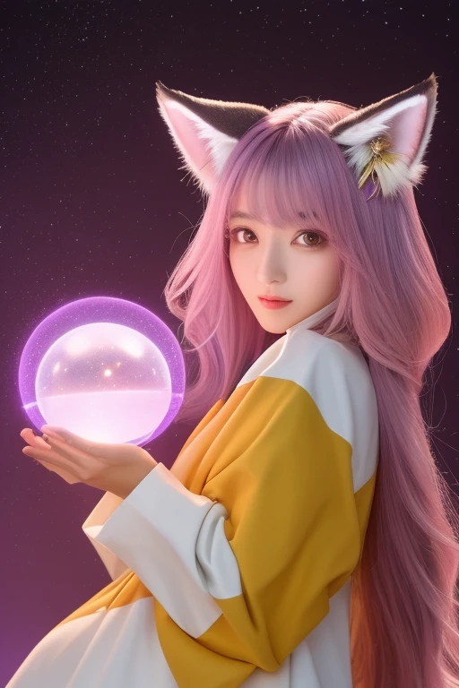 best quality,Super detailed,Realistic,(像素Art,概念Art:1.2),humor,天馬行空的imagination,quirky style,Cartoon creatures,Crazy combination,chaotic scene,,creativity,Art,mixed species inspiration,Pokemon style,Love to play、whimsical、Colorful、Playful、imagination、Mysterious atmosphere、Cute characters、unique design、fictional animals、eye-catching、Attention to detail、Colorful、expressiveness、Entertainment、Unconventional、Stimulate、various kinds,animal diversity,harmonious relationship,peaceful coexistence,animal world,Art表現,Beautifully illustrated creatures,Amazing fusion,hybrid animals,Unusual biological pairings,口袋妖怪Art風格,數碼寶貝關鍵Art,杉森健Art,Maki Haku,位圖Art,釋放imagination,charming depiction,Case,Interesting visual storytelling,Rich creativity,Wonderful composition,自然的Art靈感,迷人的Art作品,Rich narrative,whimsical的故事,Playful的詮釋,富有imagination的設置,獨特的Art表達,Lively and dynamic,images full of energy,stunning details,精心製作的Art品極品,masterpiece,illustration,,Fox ears,Mecha,mechanical,Fluffy tail,Blank Background,mechanical腿,(fluorescent color:1.5),(Laser purple light:1.1),Foxfire,fluorescent pink,