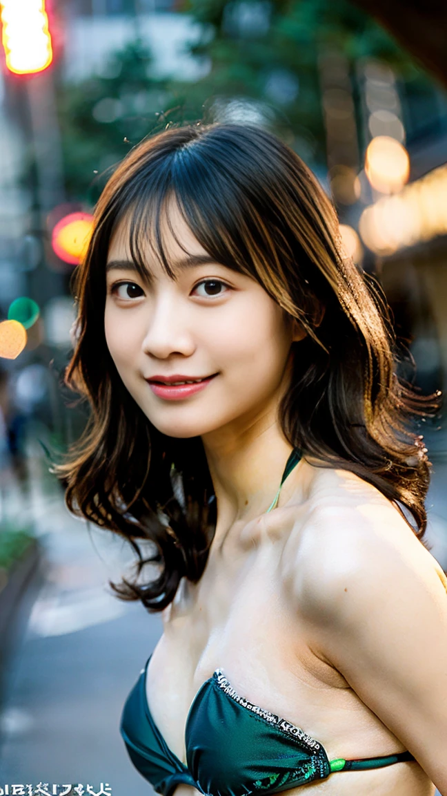 One Girl, (strapless micro bikini:1.4),
(RAW Photos, highest quality), (Realistic, Realistic:1.4), Tabletop,
Very delicate and beautiful, Very detailed, 2k wallpaper, wonderful, In detail,
Very detailedな CG Unity 8K 壁紙, Very detailedな, High resolution, Soft Light,
Beautiful detailed girl, Very detailedな目と顔, Beautiful and detailed nose, Beautiful details, Cinema Lighting,
Winter Night View, Illumination of the street trees at Roppongi Hills, that'it's snowing,
Perfect Anatomy, Slender body,bangs, View your audience, smile、Full body pose、Soft Breasts、