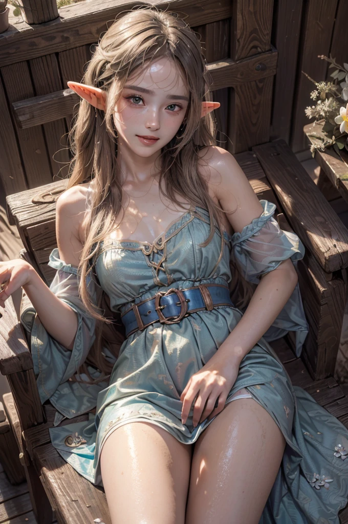(highest quality, masterpiece:1.3), shape, ((Beautifully detailed face)), Beautiful and detailed skin, Intricate details, Very detailed, Best image quality in 8K, Mysterious figure,Fantasy World,A world of swords and magic,(lake:1.5),(18-year-old elf woman:Beautiful dress,Taking a bath),,(Detailed Hair),Detailed lips,Open your mouth,blush,Embarrassing, smile,Realistic Face,Realistic Skin,(Vibrant Skin,Moisturized Skin:1.2),Vivid lips,Lip gloss,sexy,Wet Hair,Wet Skin