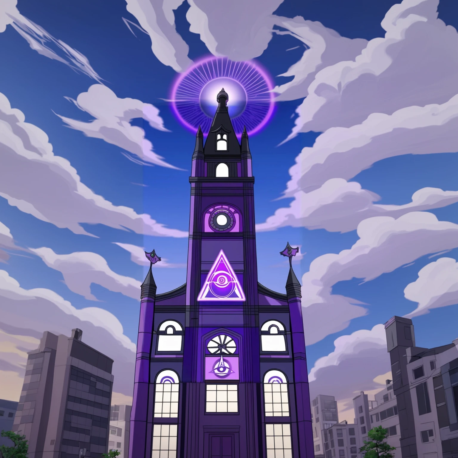 Purple anime building 