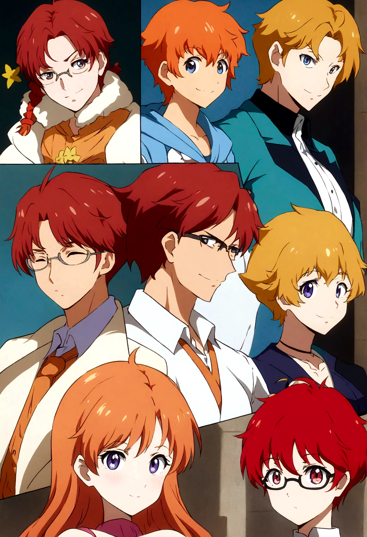 anime character with red hair and glasses, orange - haired anime, Design de personagens de anime, estilo de arte anime moe, personagem de estilo anime, best Design de personagens de anime, personagem de anime masculino, menino, jovem anime homem, como personagem de anime, arte oficial do personagem, estilo de arte de anime de alta qualidade, estilo de anime masculino, arte detalhada de personagem de anime