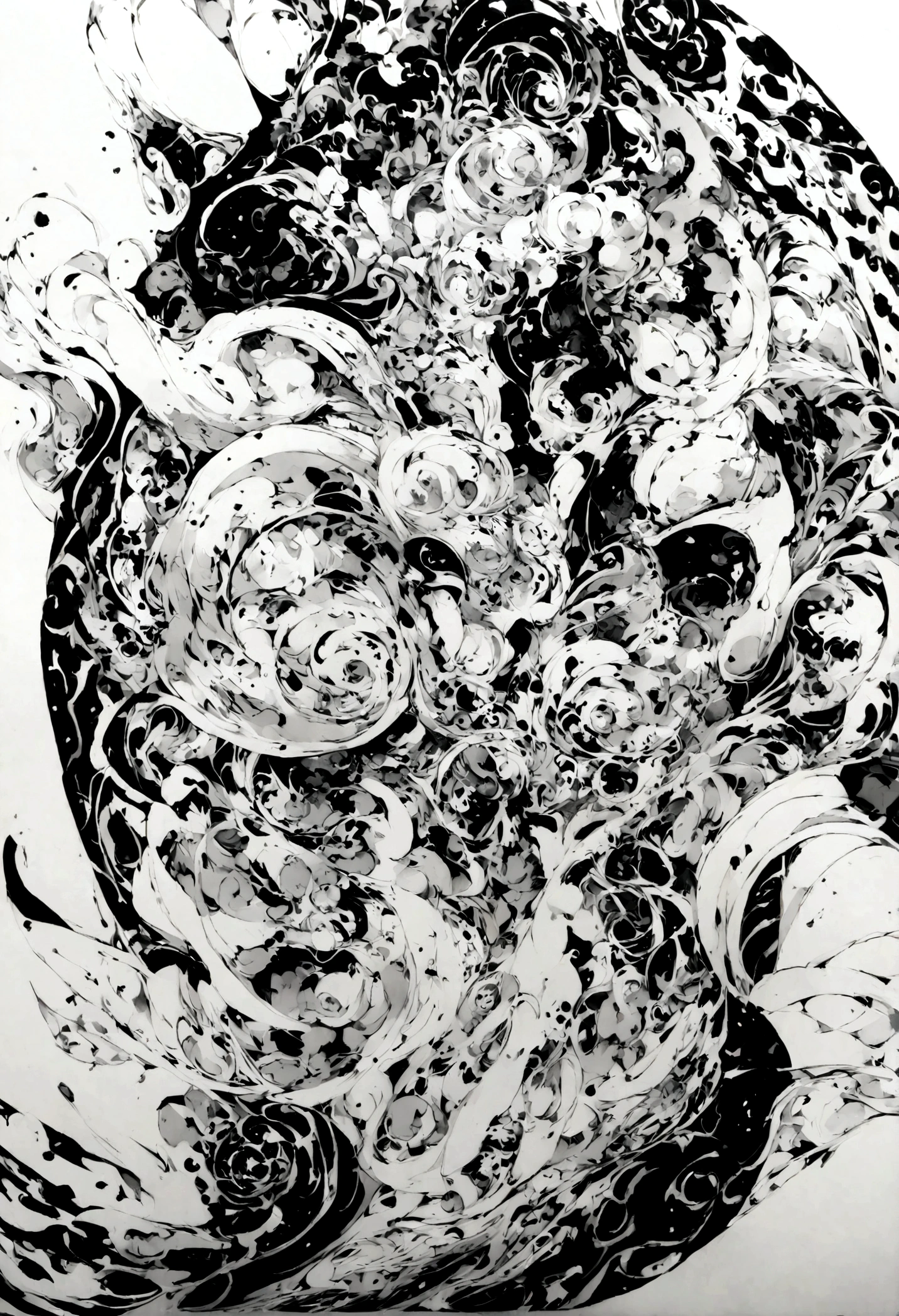 robot drawn art using only black and white