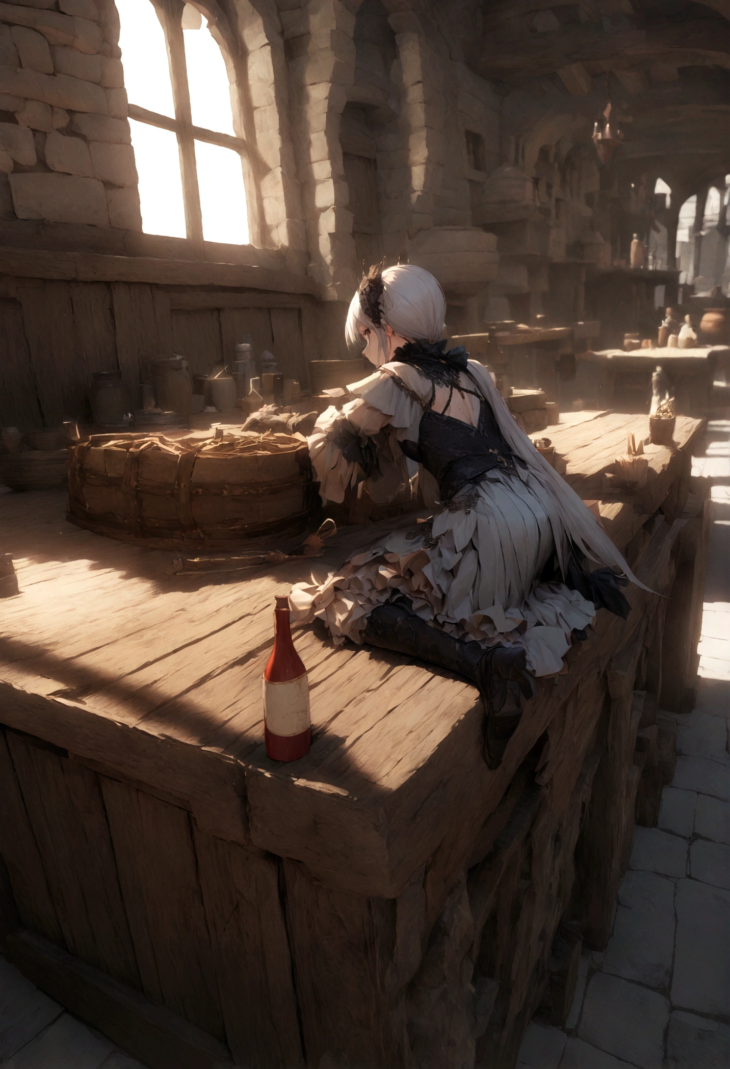 Cinematic quality,Isometric,Medieval taverns,Depth of Field,emphasize,real light,Ray tracing,oc rendering,Surrealism,Best quality,8K,masterpiece,Ultra-fine,Detailed pubic hair,