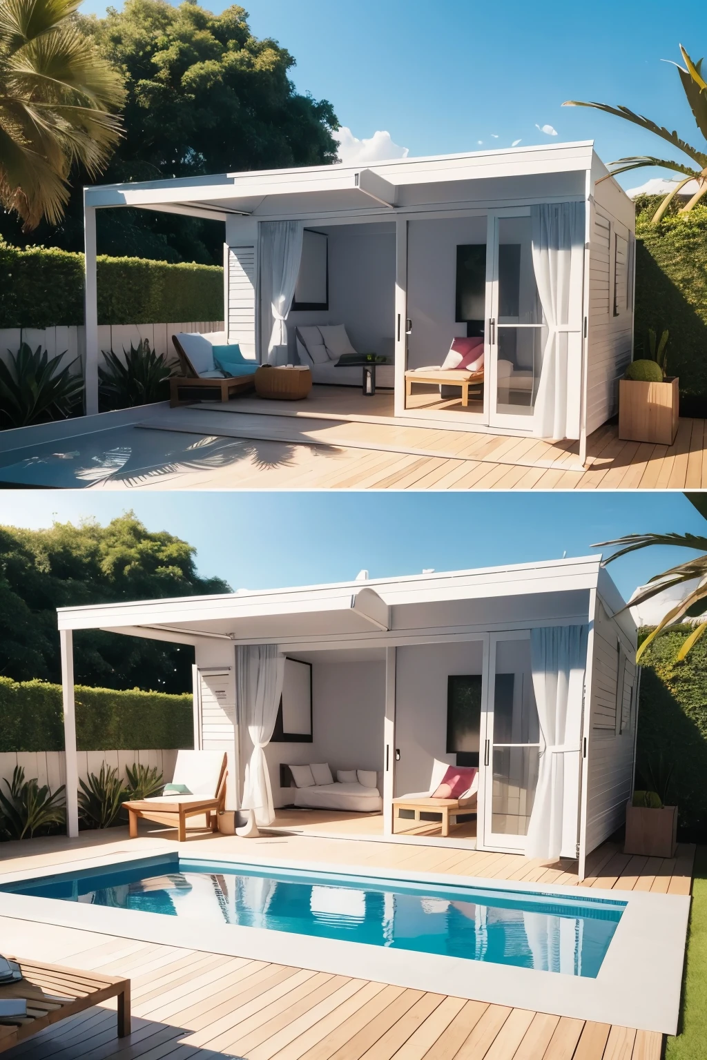 Crie uma imagem vetorial 3D de uma cabana de vidro em formato triangular para o logo da marca "Cabana de Vidro". A cabana deve ser minimalista e feita principalmente de vidro transparente