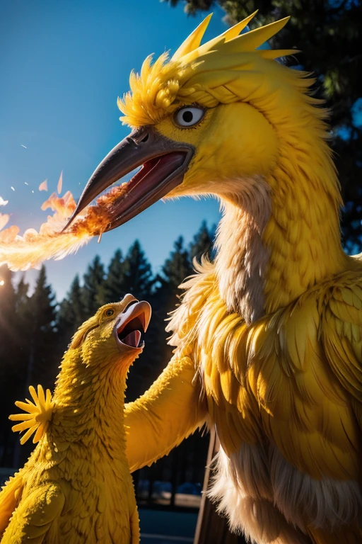 Big bird spitting fire