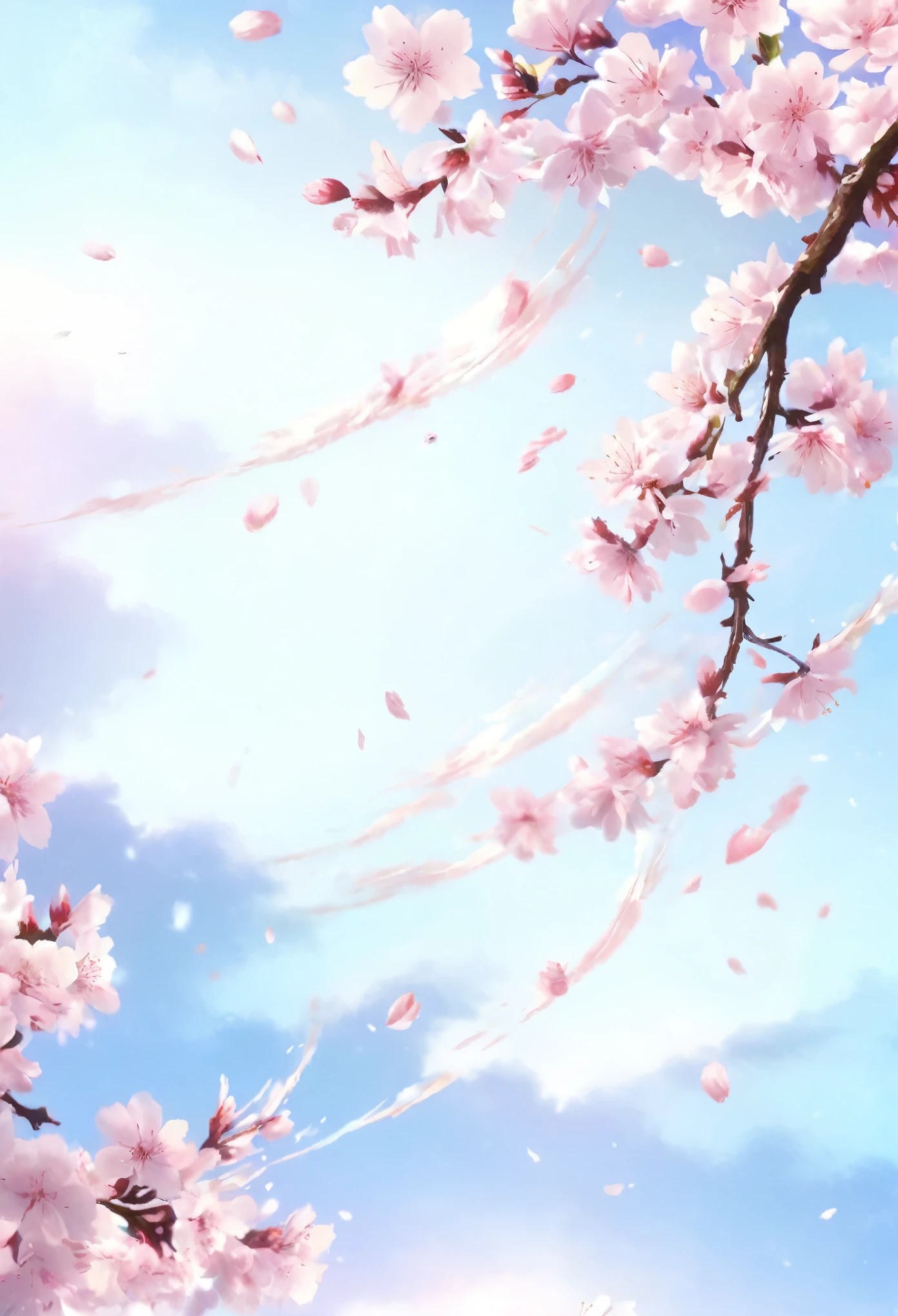 masterpiece, best quality, extremely detailed, hyperrealistic:1.1, photorealistic, fluttering cherry blossoms petal, effect, strong wind