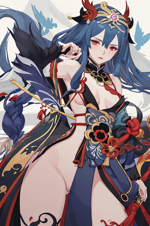 Una mujer desnuda sosteniendo una espada, arte detallado de onmyoji, onmyoji, xianxia de cuerpo completo, impacto de ayaka genshin, keqing del impacto genshin, zhongli del impacto genshin, retrato onmyoji, cushart krenz arte clave femenino, personajes de azur carril, extremely detailed artistic germ