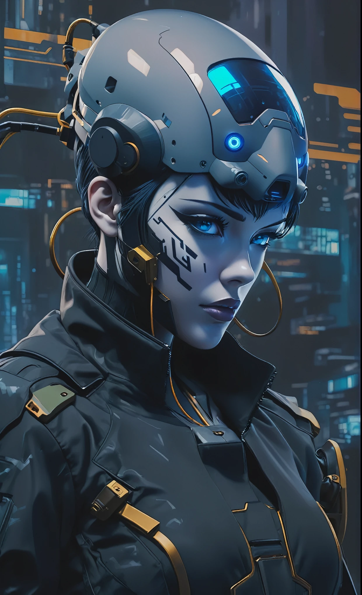 Ghost in the Shell Vol.2 - Enemies, by Luis Duarte, Luis Duarte style, blue and black shading, Neo-Tokyo style, Element Air, Mythpunk, Graphic Interface, Sci-Fic Art, Dark Influence, NijiExpress 3D v3, Kinetic Art, Datanoshing, Oilpainting, Ink v3, Splash style, Abstract Art, Abstract Tech, Cyber Tech Elements, Futuristic, Illustrated v3, Deco Influence, AirBrush style, drawing