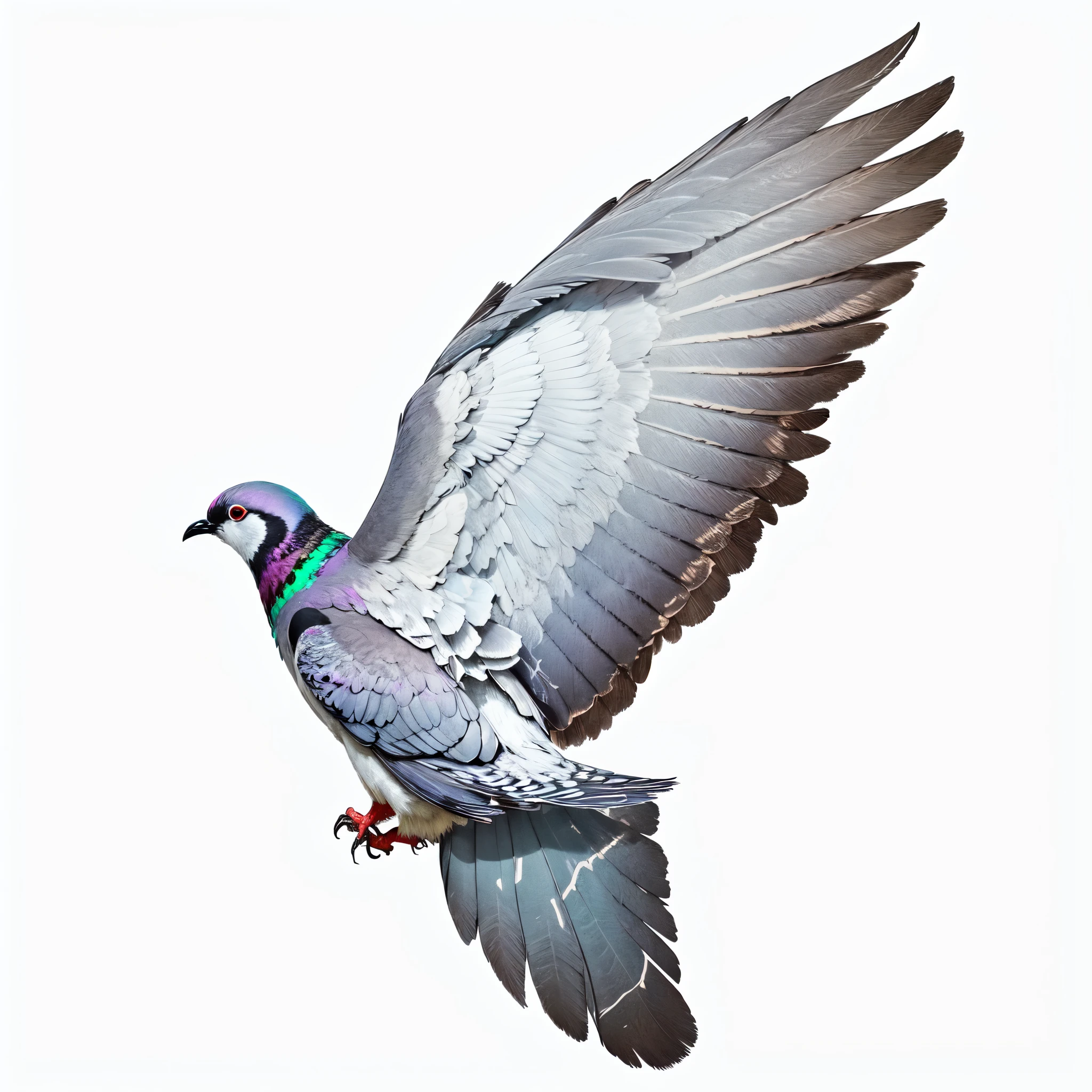 (Photorealistic)、(Photorealistic)、 Rock Pigeon Photos, Spreading wings、Vibrant, wonderful，highest quality, masterpiece l(1.4),