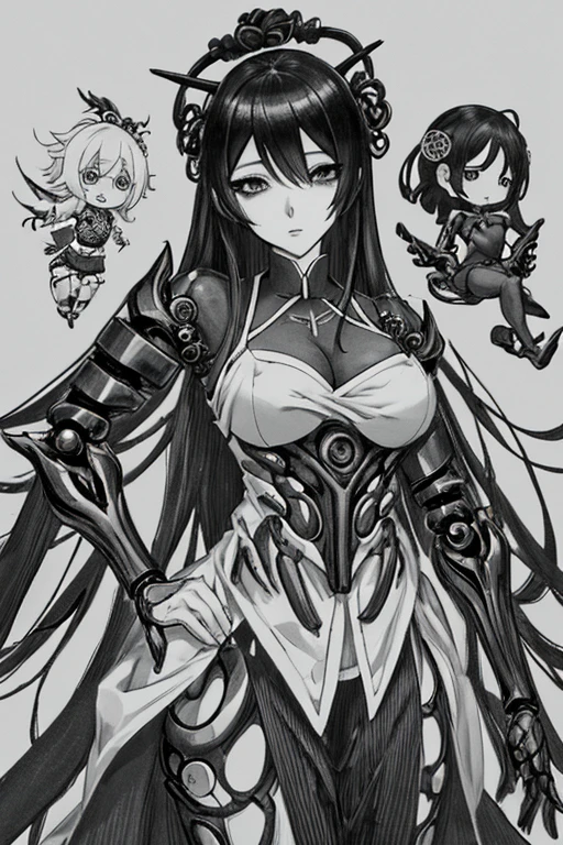 chica anime con gran culo en traje blanco y negro, un dibujo anime de Shitao, pixiv, shin hanga, chica anime seductora, oppai, hermosa chica anime en cuclillas, grueso, biomechanical oppai, , hermosa y seductora mujer anime, [ arte digital 4k ]!!, Proporciones de Oppai