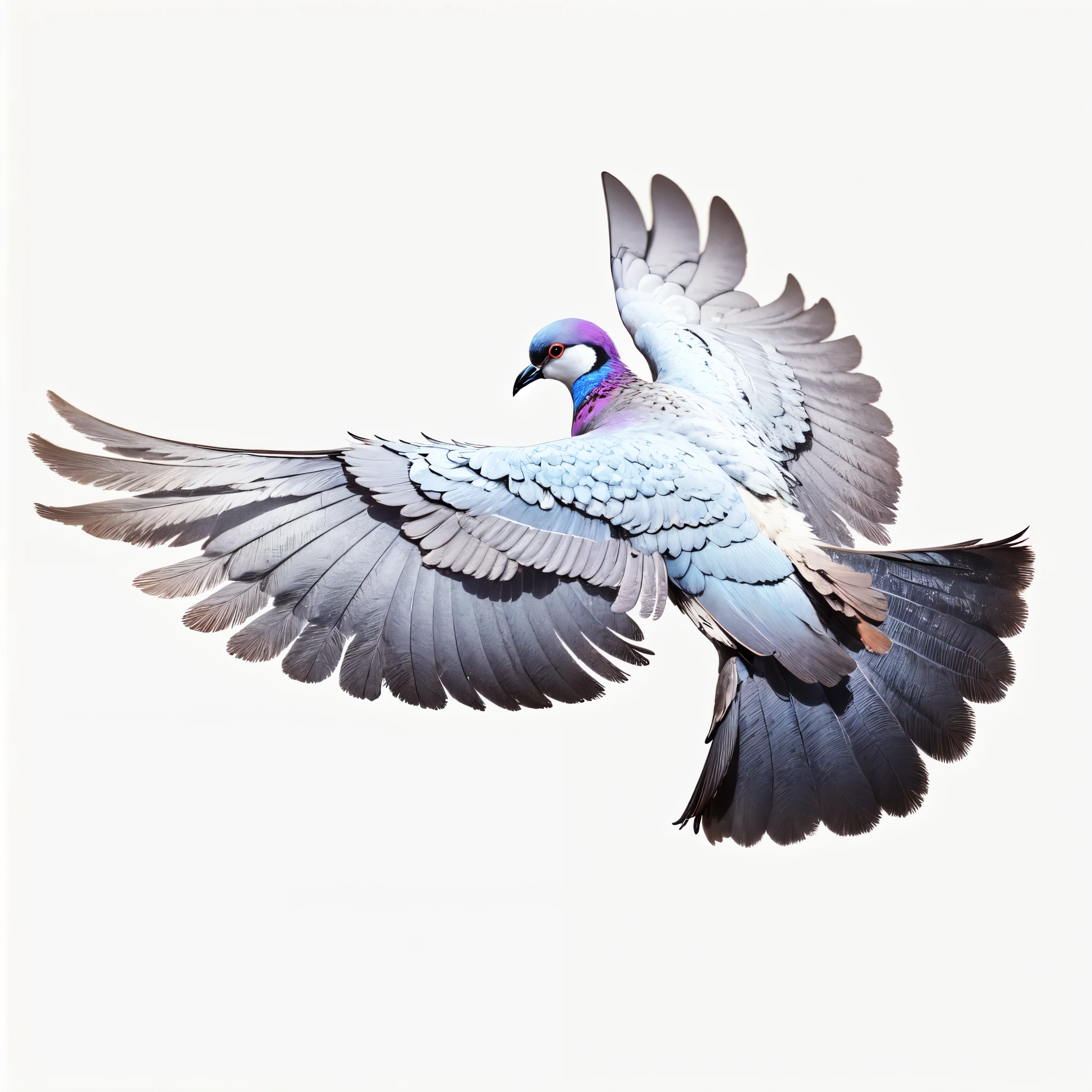 (Photorealistic)、(Photorealistic)、 Rock Pigeon Photos, Spreading wings、Vibrant, wonderful,highest quality, masterpiece l(1.4),