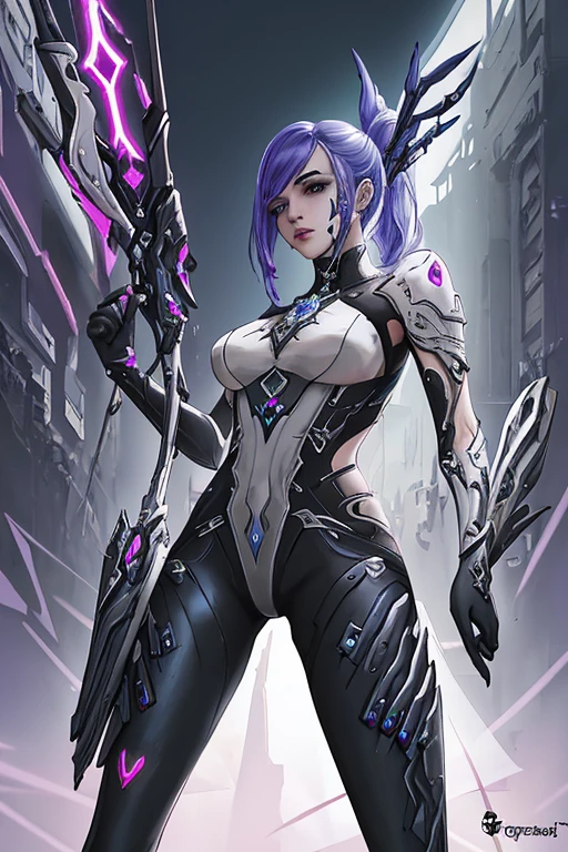 un primer plano de una mujer vestida sexy con una espada, arte cyberpunk inspirado en Marek Okon, art station, fantasy art, grueso, lindosexyrobutts, muslos gruesos y lisos de warframe, backlit, 2 segundo, 2b, grupo, pinup de trazador de overwatch