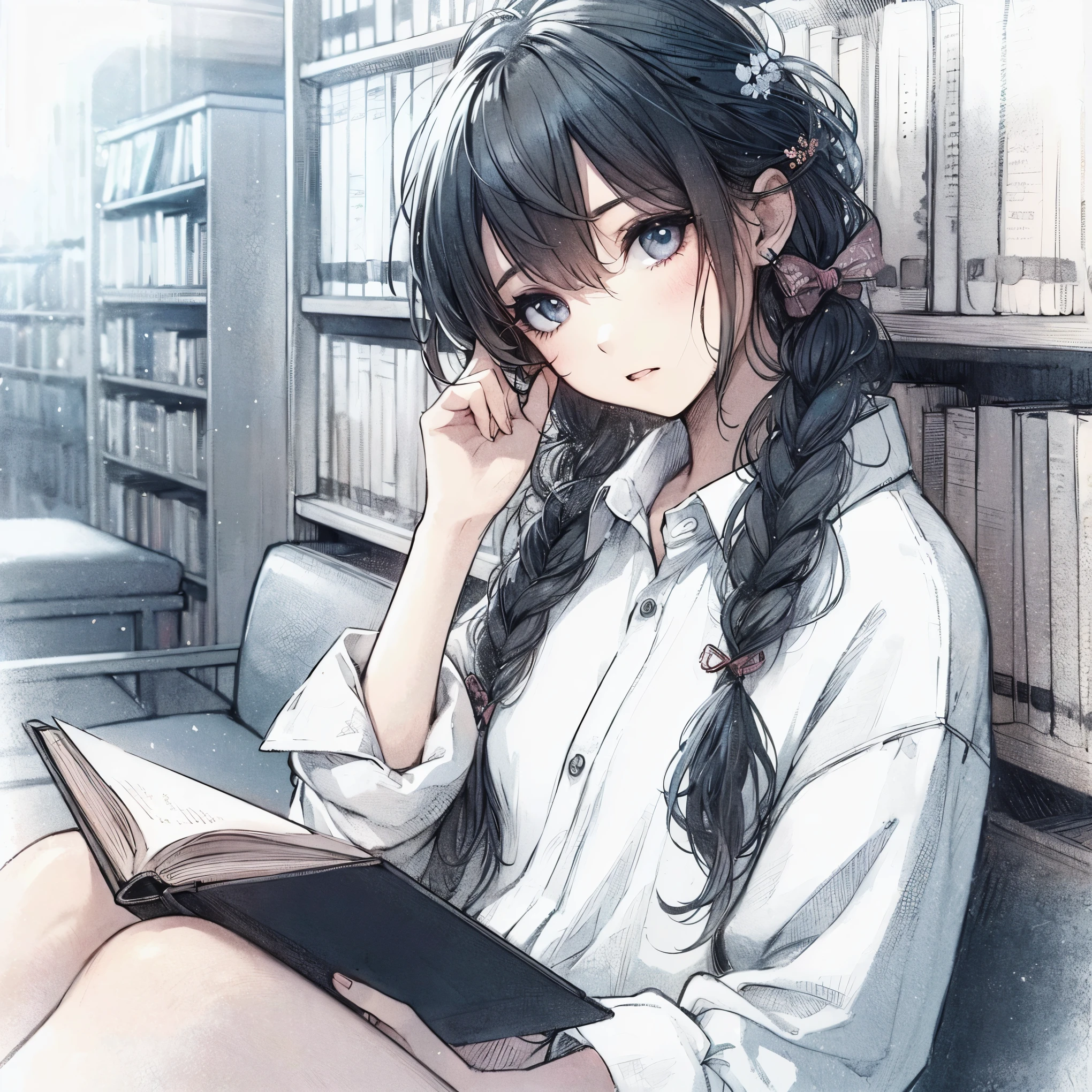 Official art using high-quality hand-drawn watercolor sketch techniques. (best quality,4k,8k,highres,masterpiece:1.2),ultra-detailed,beautiful detailed gray eyes,A girl with beautiful eyes, everyone, beautiful anime girl, cute anime girl, smooth anime art, anime style, elegant colors, soft lighting, delicate beautiful wet eyes, very coquettish, (beautiful large breast:1.2), (correct hands:1.2),