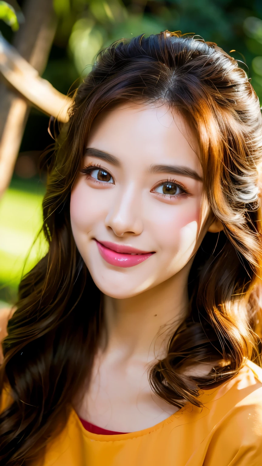 (8K), (best quality: 1.2), (Practical), (Reality: 1.37), Ultra HD, Ultra Detail，1 Chinese girl, Lovely, Smile, Shut up, Makeup，Face painting， Beautiful details, Beautiful nose, Half Body, Wet hair