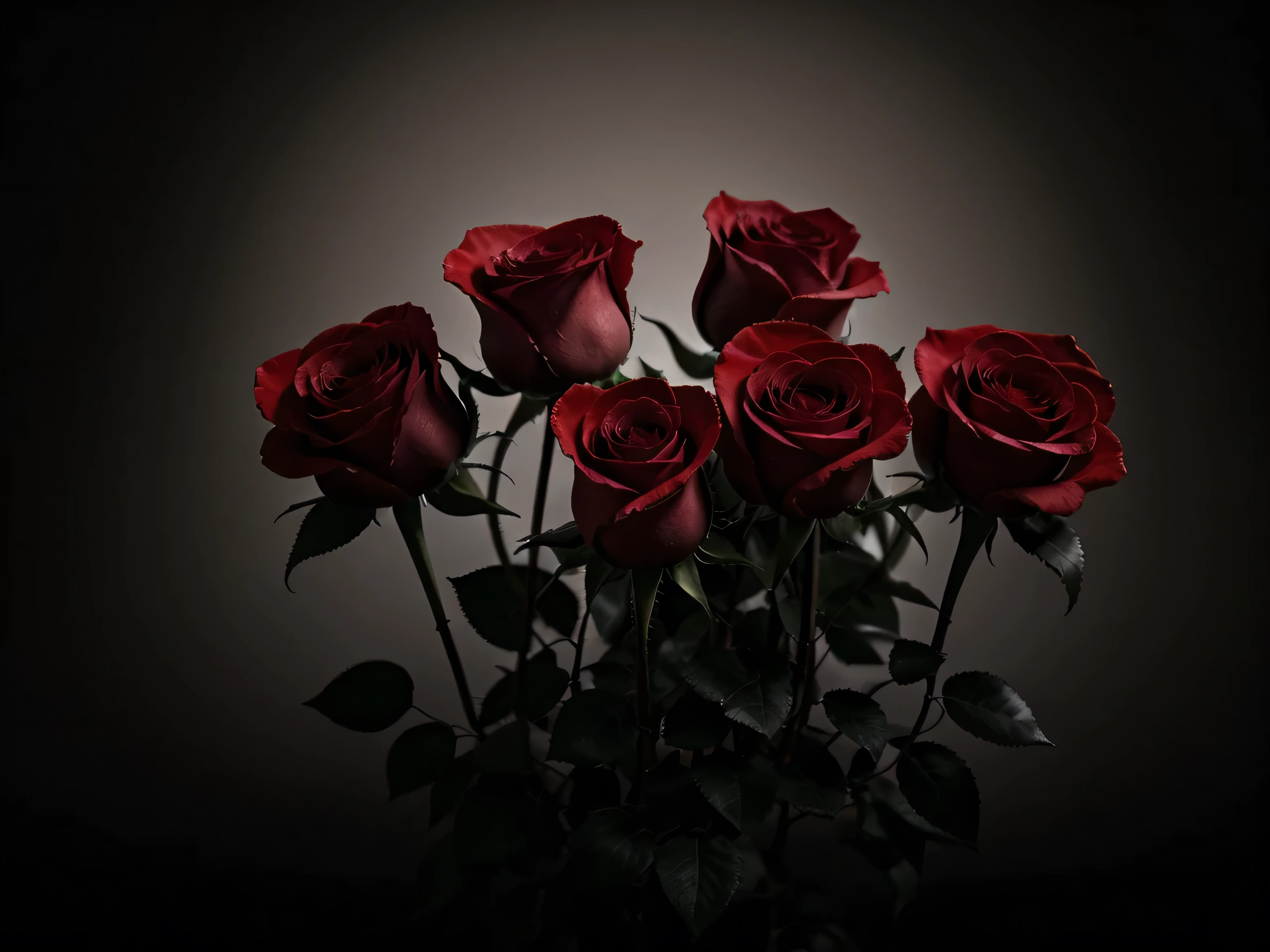 chiaroscuro red roses flowers in black background 2