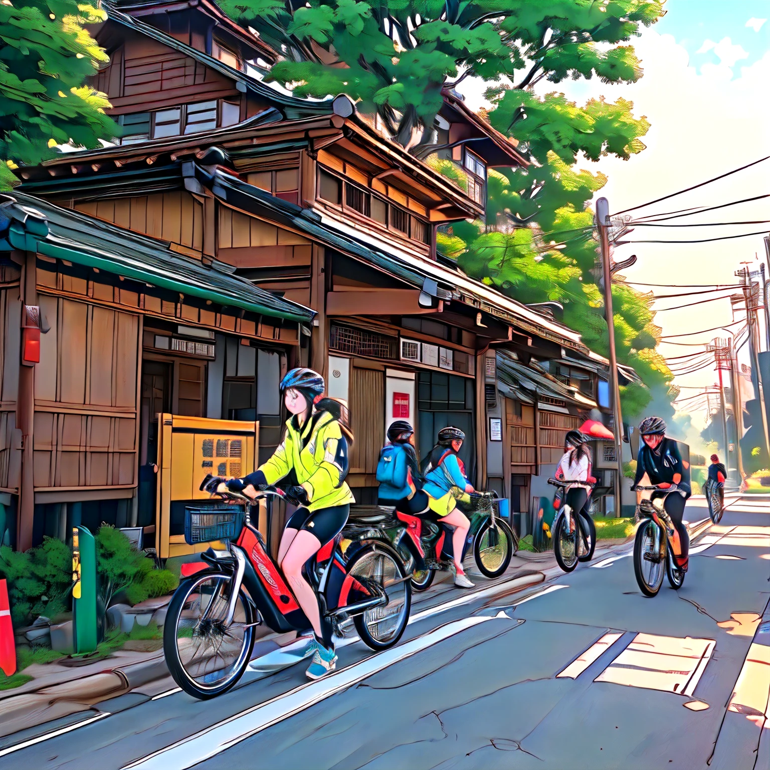 Several people riding multiple multi-seater bicycles,Pushing a car full of people, Happy!!!, information, tour, 8 hours, 🚿🗝📝, 🕹️ 😎 🔫 🤖 🚬, 🤬 🤮 💕 🎀, 🕹️ 😎 🚬, children, riding an electric bike!!, exclusive, author:Yi Zai Guan, Kamakura Period,there are three bikes with many seats' carts on the side of the road, evening!, tour, Recreational facilities, photo, trailer, outdoor, cart, transportation, 机械化transportation, nostalgic memory, 🕹️ 😎 🔫 🤖 🚬, background, Snapchat Photos, Wide greenways, transportation full of computers, Shot with iPhone, antique, bench diagram, long shot
