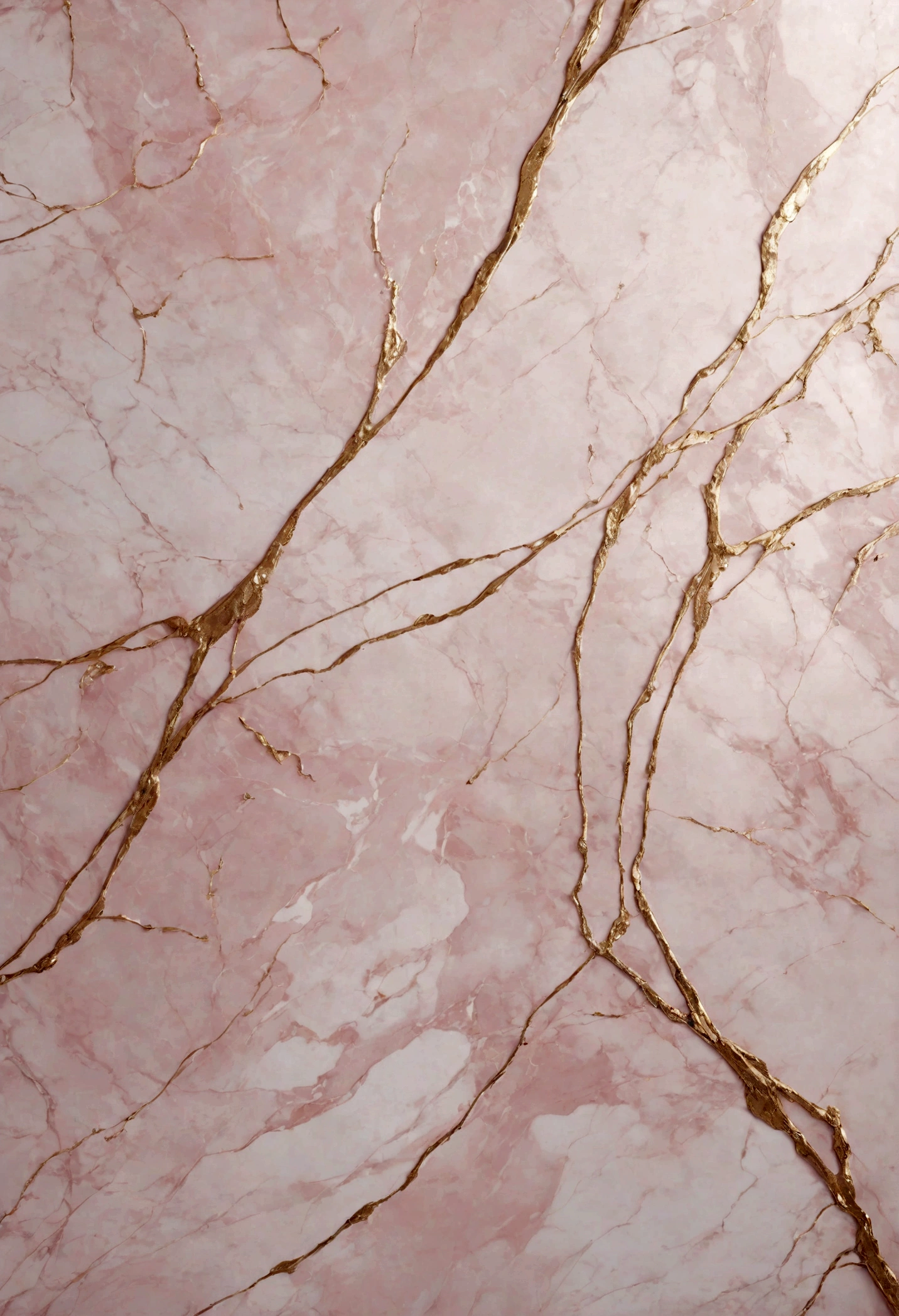 Light pink abstract marble texture with gold highlights
