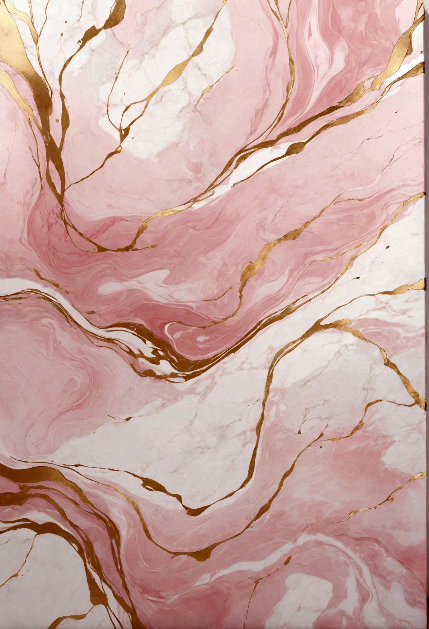 Light pink abstract marble texture with gold highlights