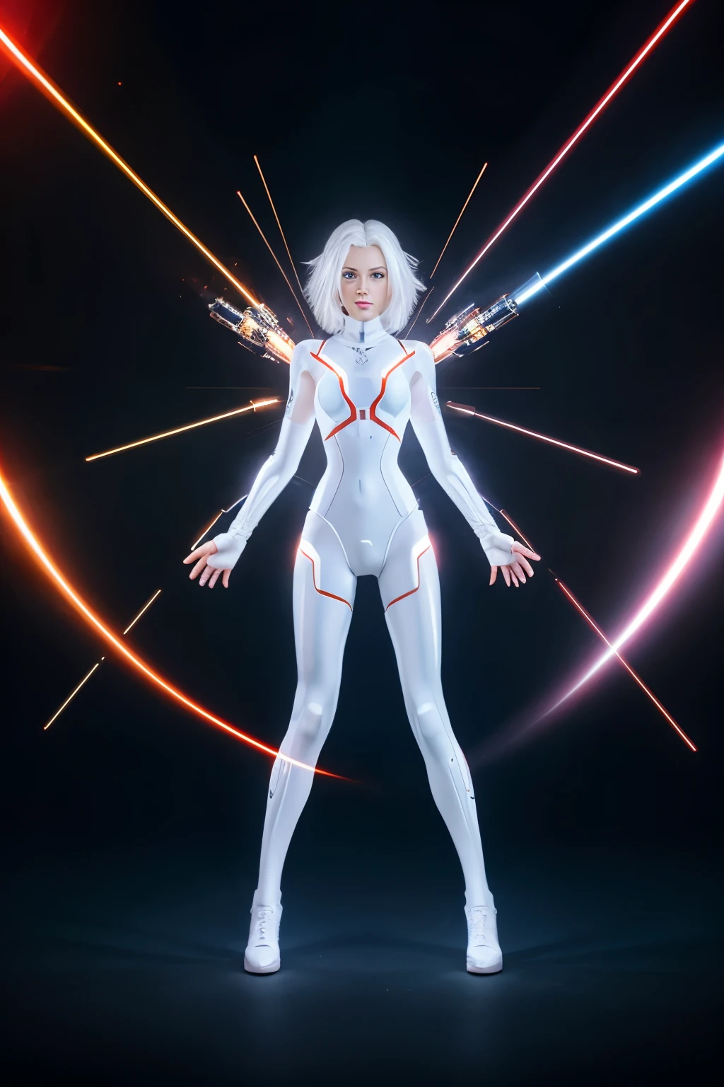 Humans… have three legs.Eyes that emit large lasers. white hair. five hands